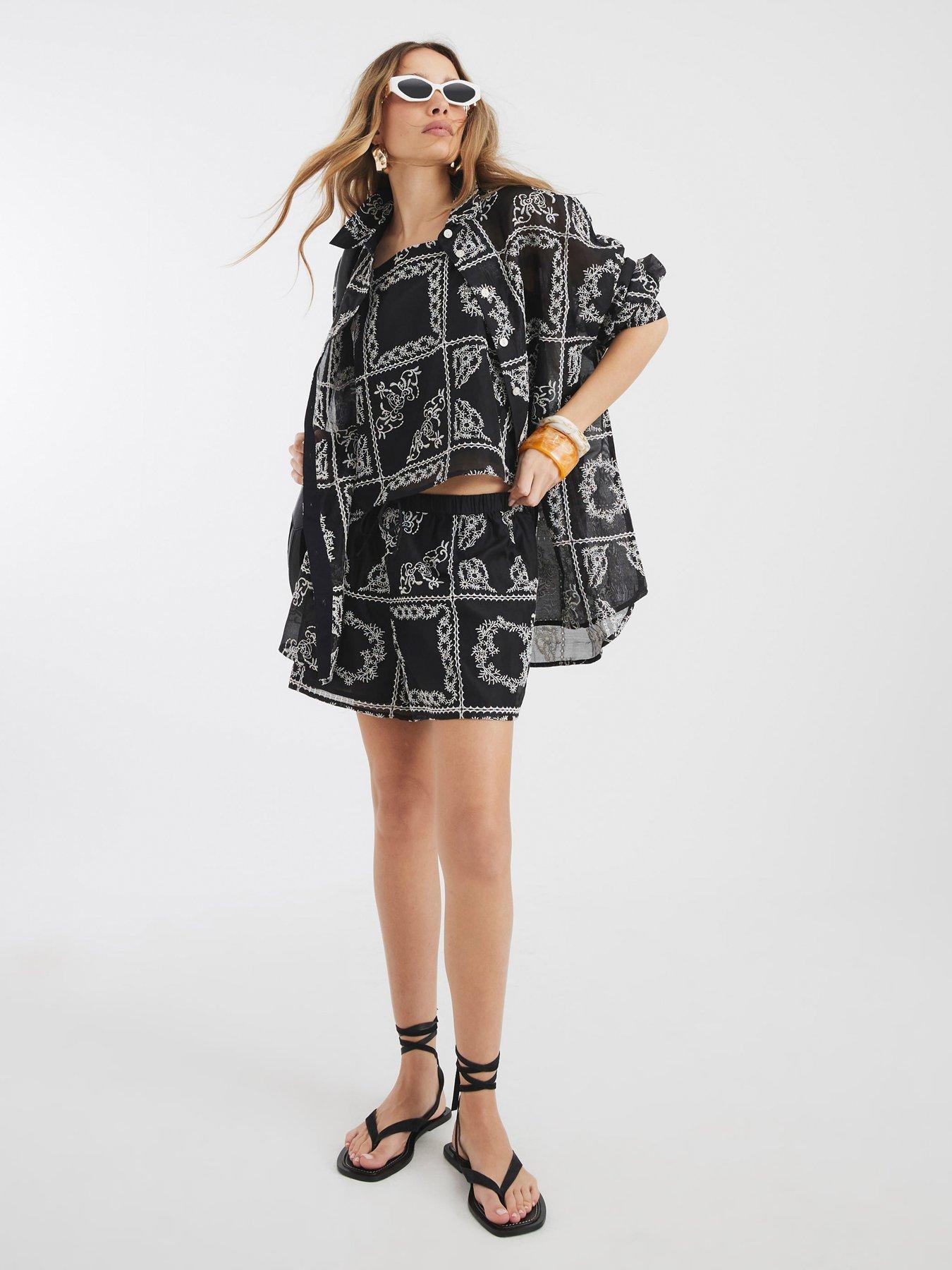 Image of River Island Embellished Shorts - Black