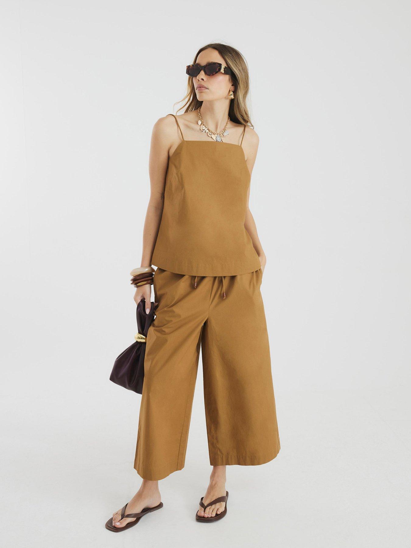 Image of River Island Poplin Tunic Top - Khaki