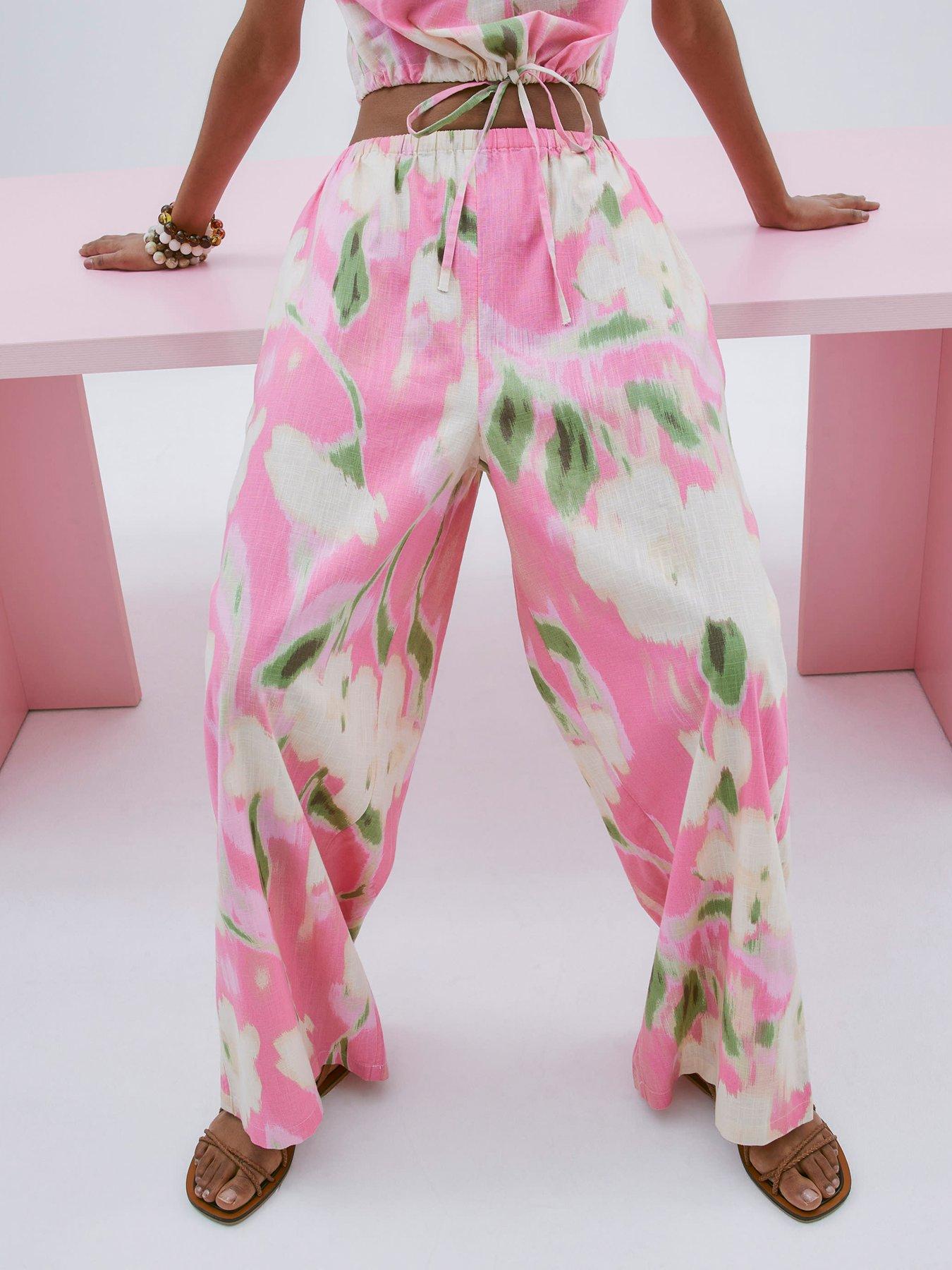 River Island Linen Trouser - Pink