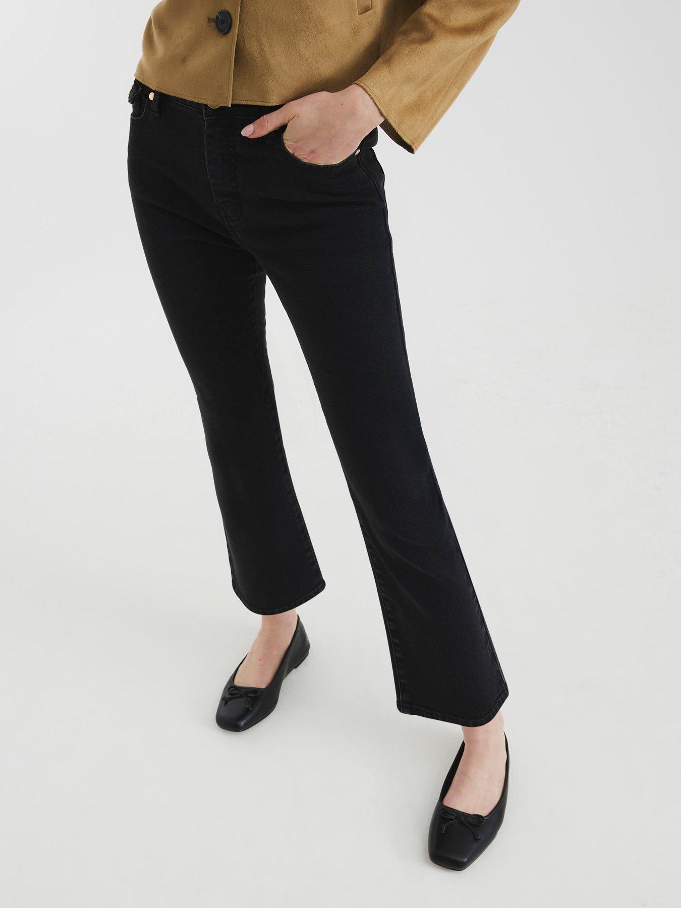 River Island Crop Bootcut Jeans - Black