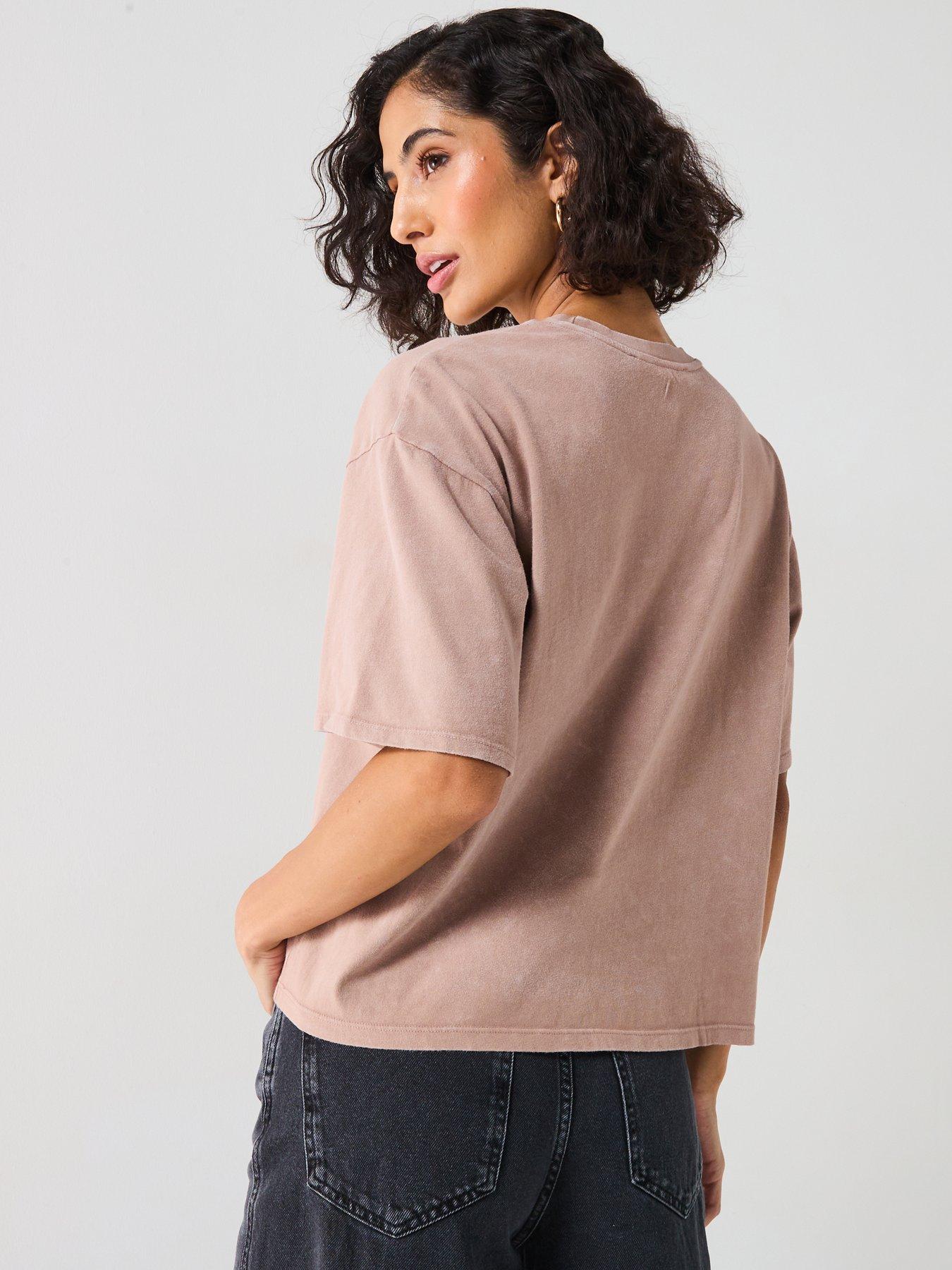 Image 2 of 5 of V by Very Washed Look Applique T-shirt - Pink