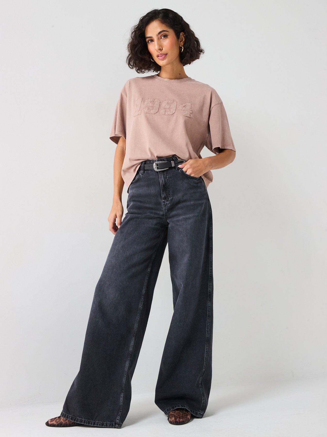 Image 3 of 5 of V by Very Washed Look Applique T-shirt - Pink