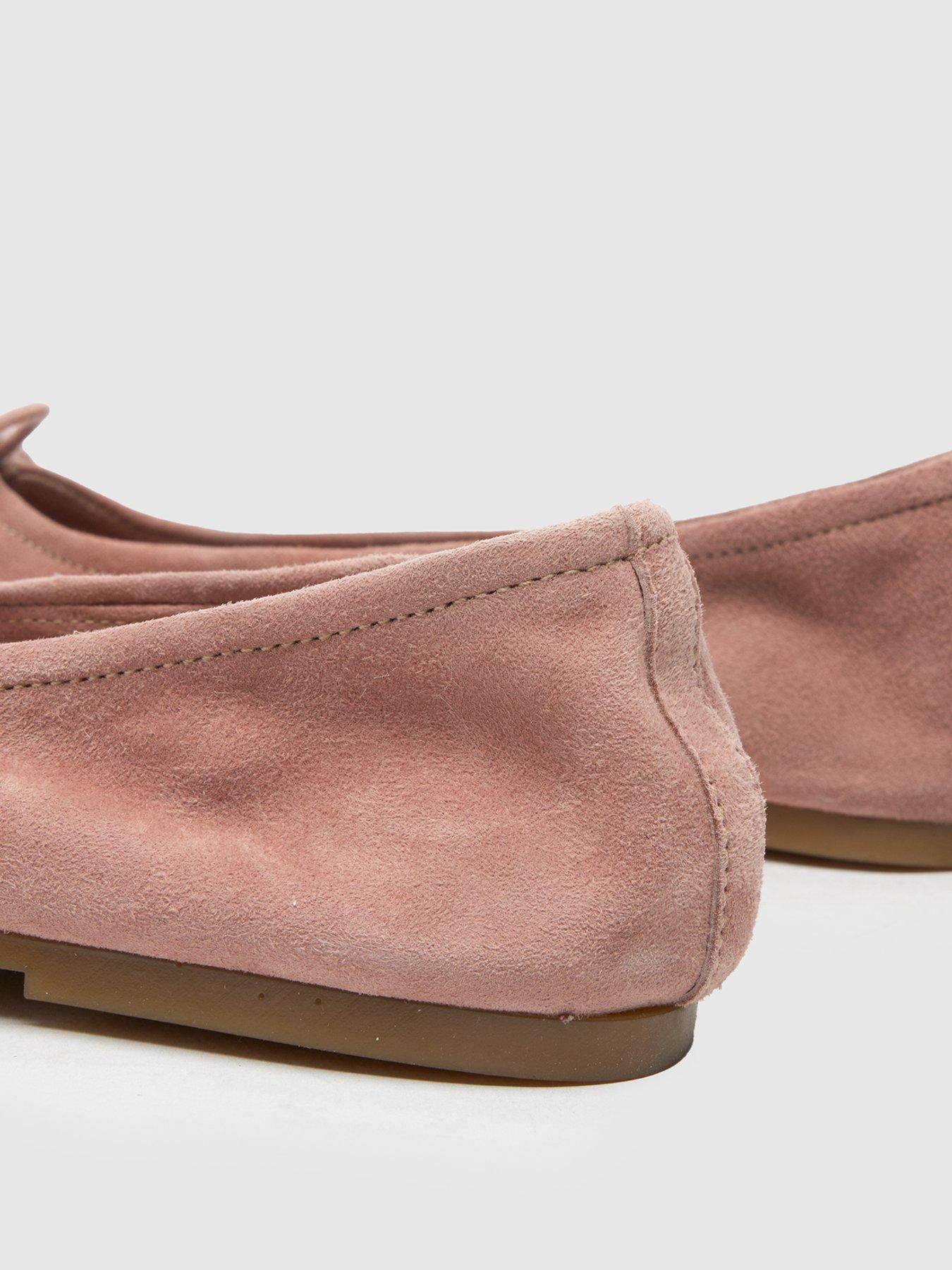 Image 4 of 4 of SCHUH Lambert Suede Ballerina Pumps - Light Pink