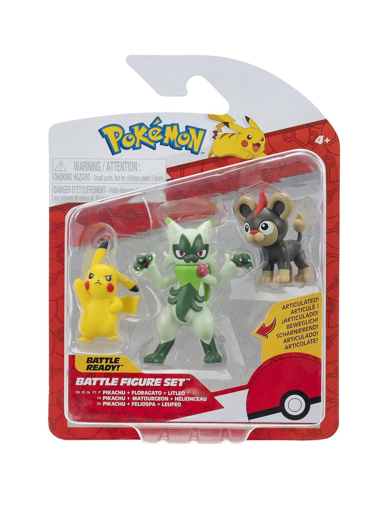 Image of Pokemon Pokémon Battle Figure 3 Pack - Features 2-Inch Litleo and Pikachu and 3-Inch Floragato Battle Figures