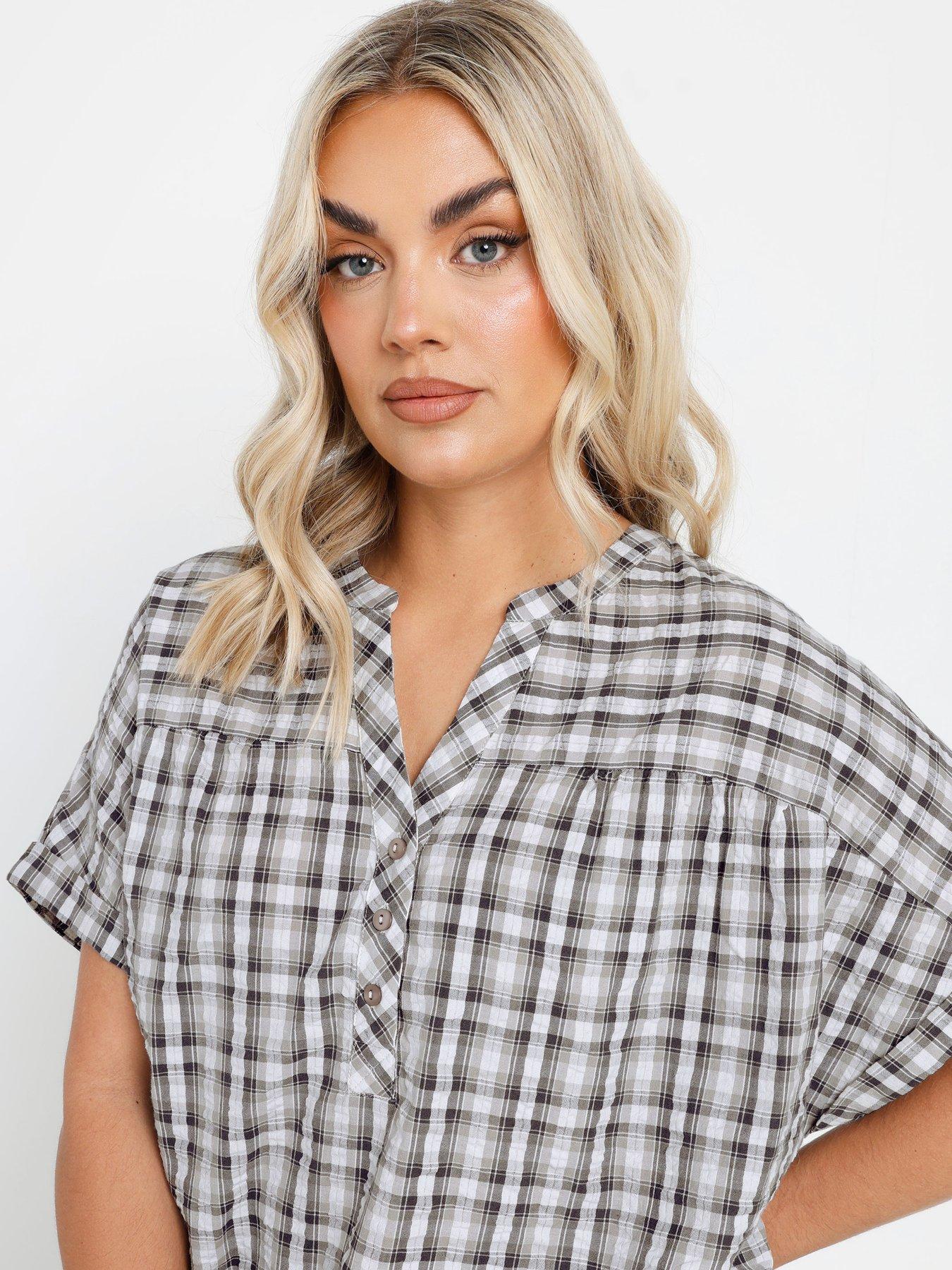 yours-textured-notchneck-blouse-greyoutfit