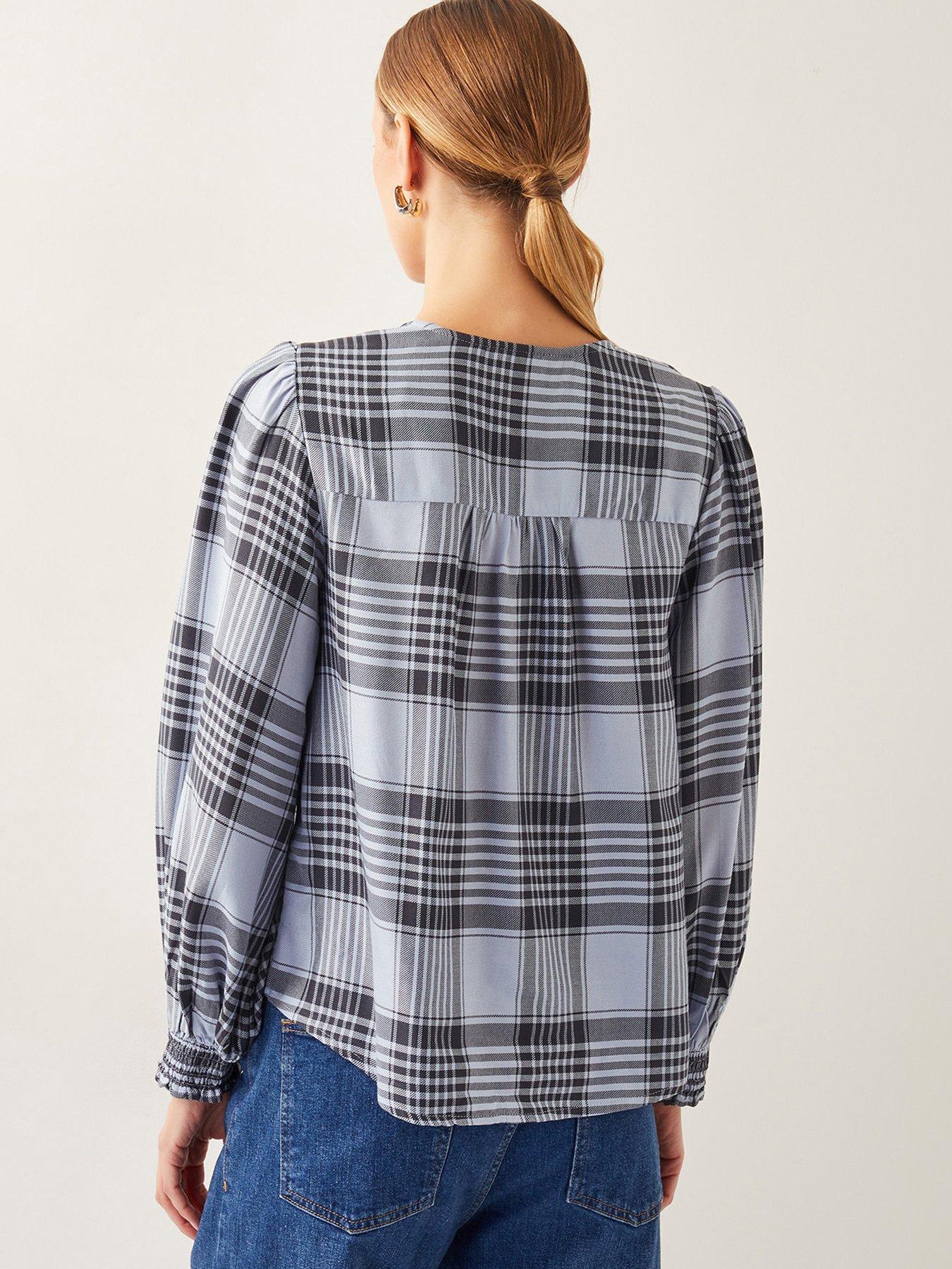 Image 2 of 5 of Monsoon Ava Check Blouse - Blue