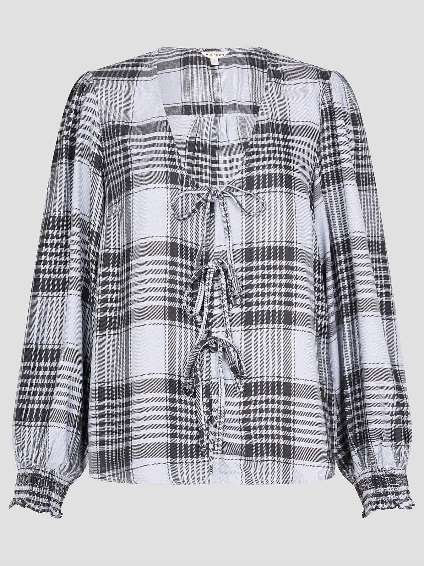 Image 3 of 5 of Monsoon Ava Check Blouse - Blue