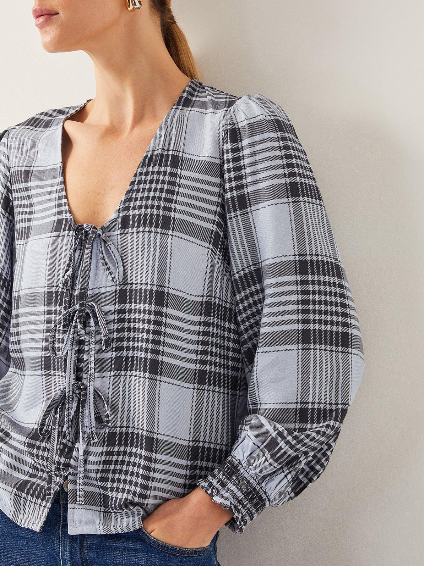 Image 5 of 5 of Monsoon Ava Check Blouse - Blue