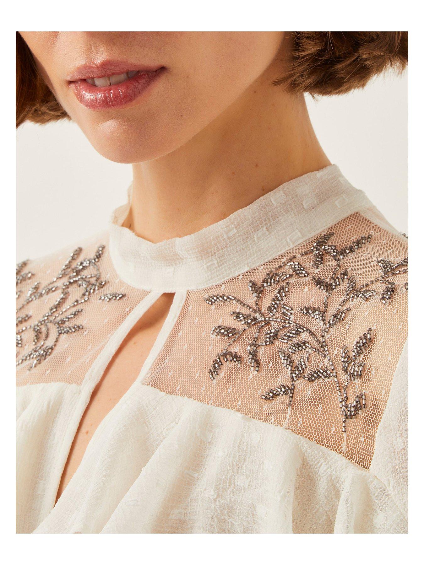 Image 5 of 5 of Monsoon Debbie Spot Blouse - Cream