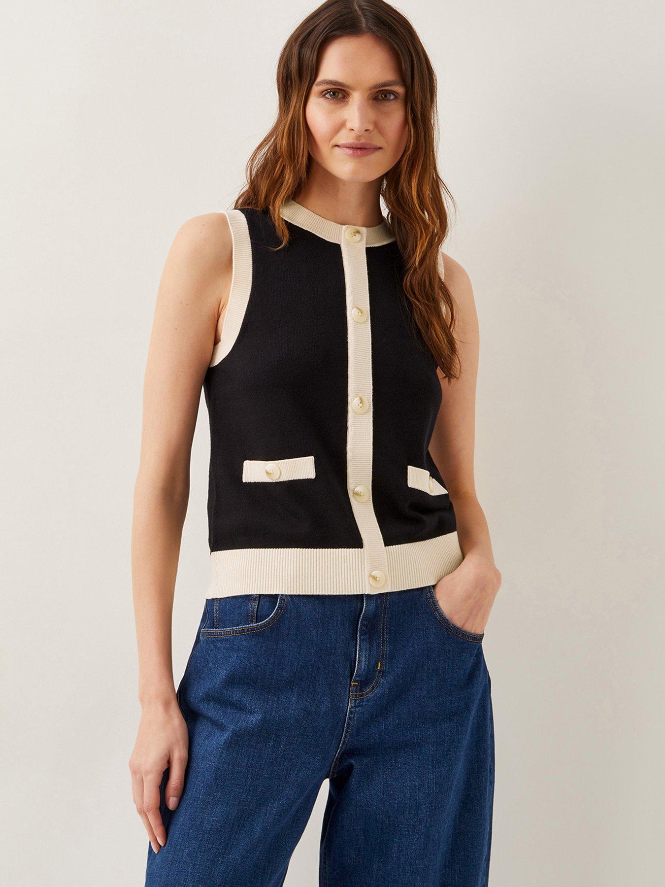 undefined Sala Sleeveless Knit Jumper - Black