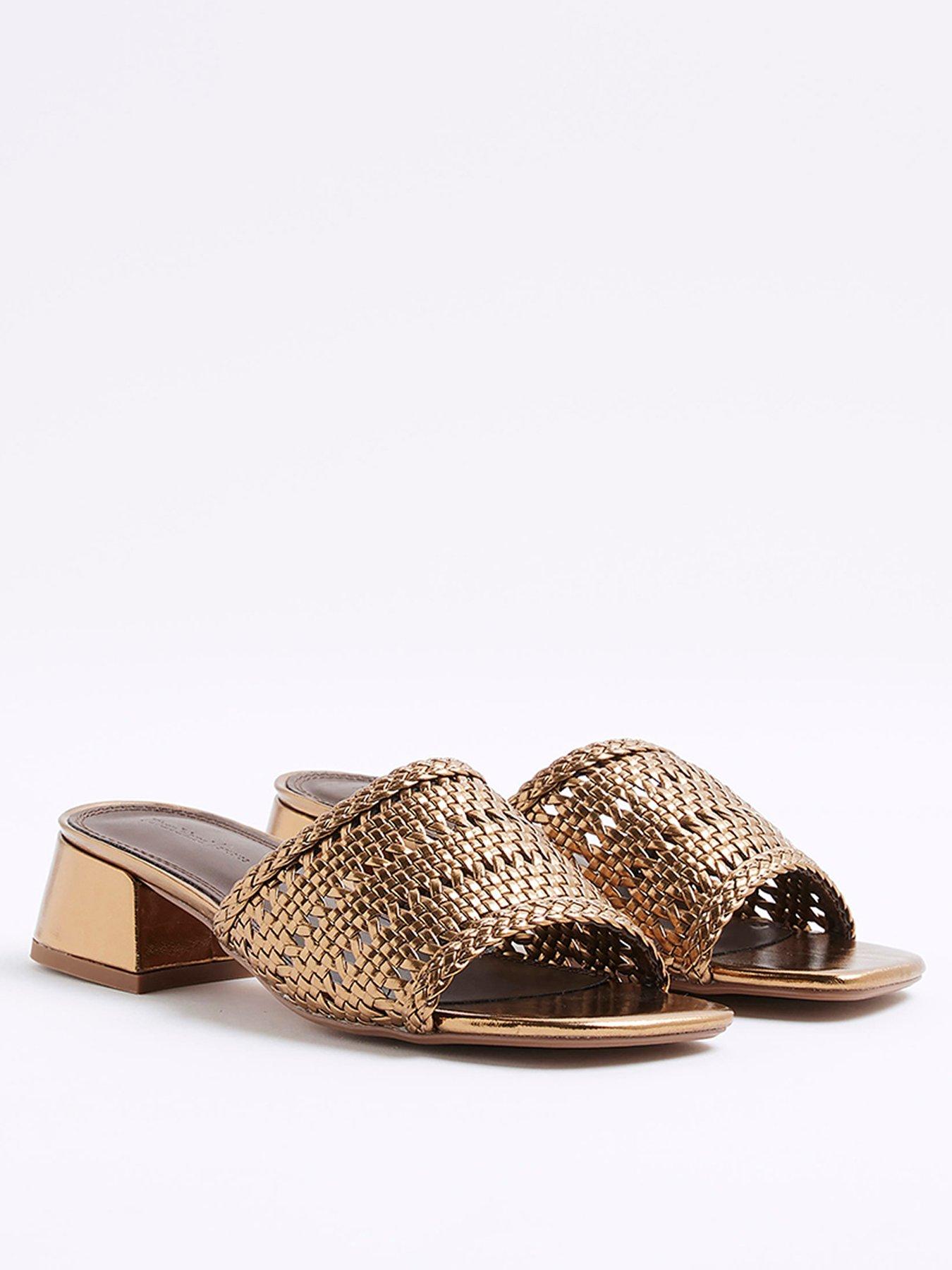 river-island-woven-block-slider-heels-bronze-goldoutfit