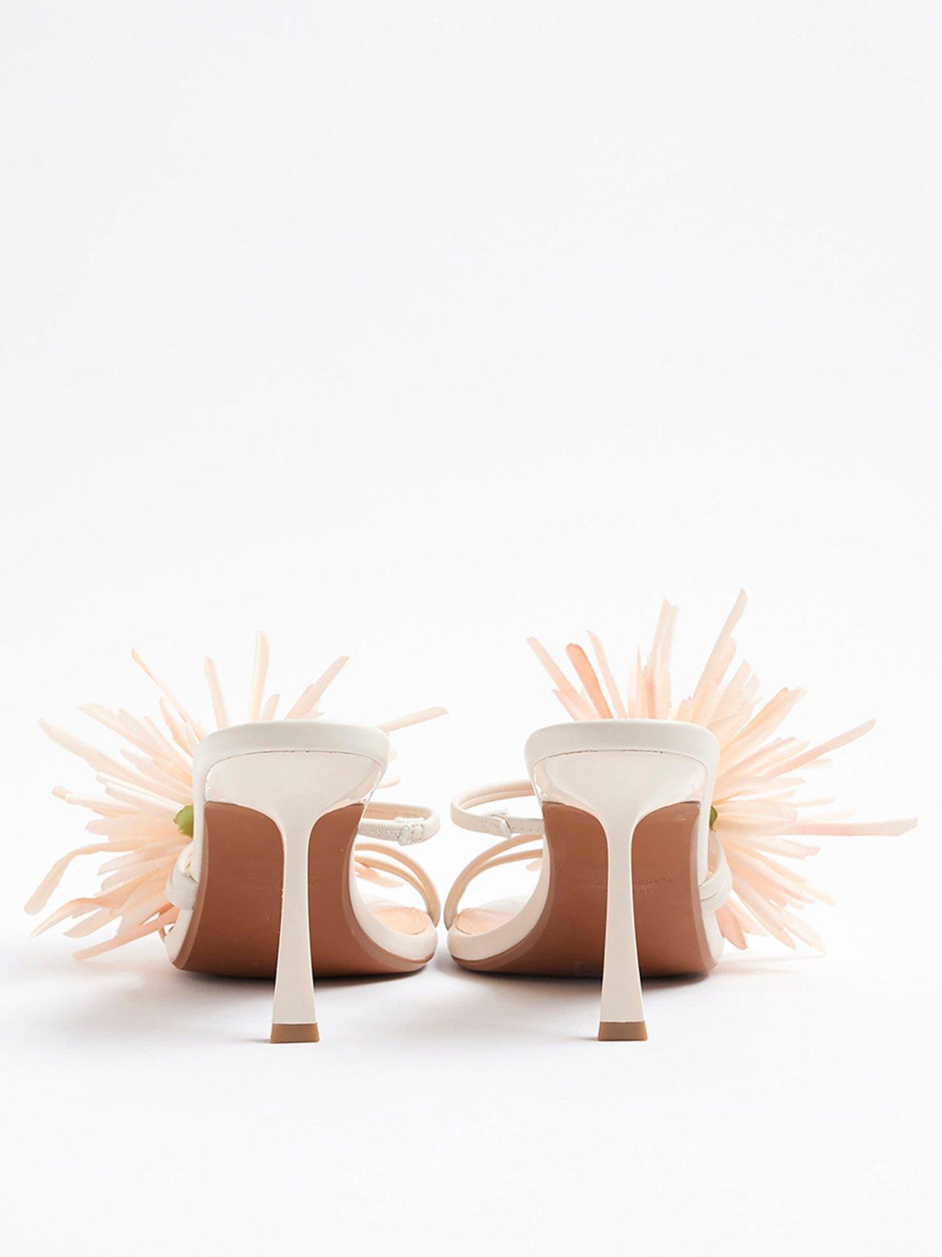 Image 3 of 5 of River Island Flower Heeled Sandals - Light Pink