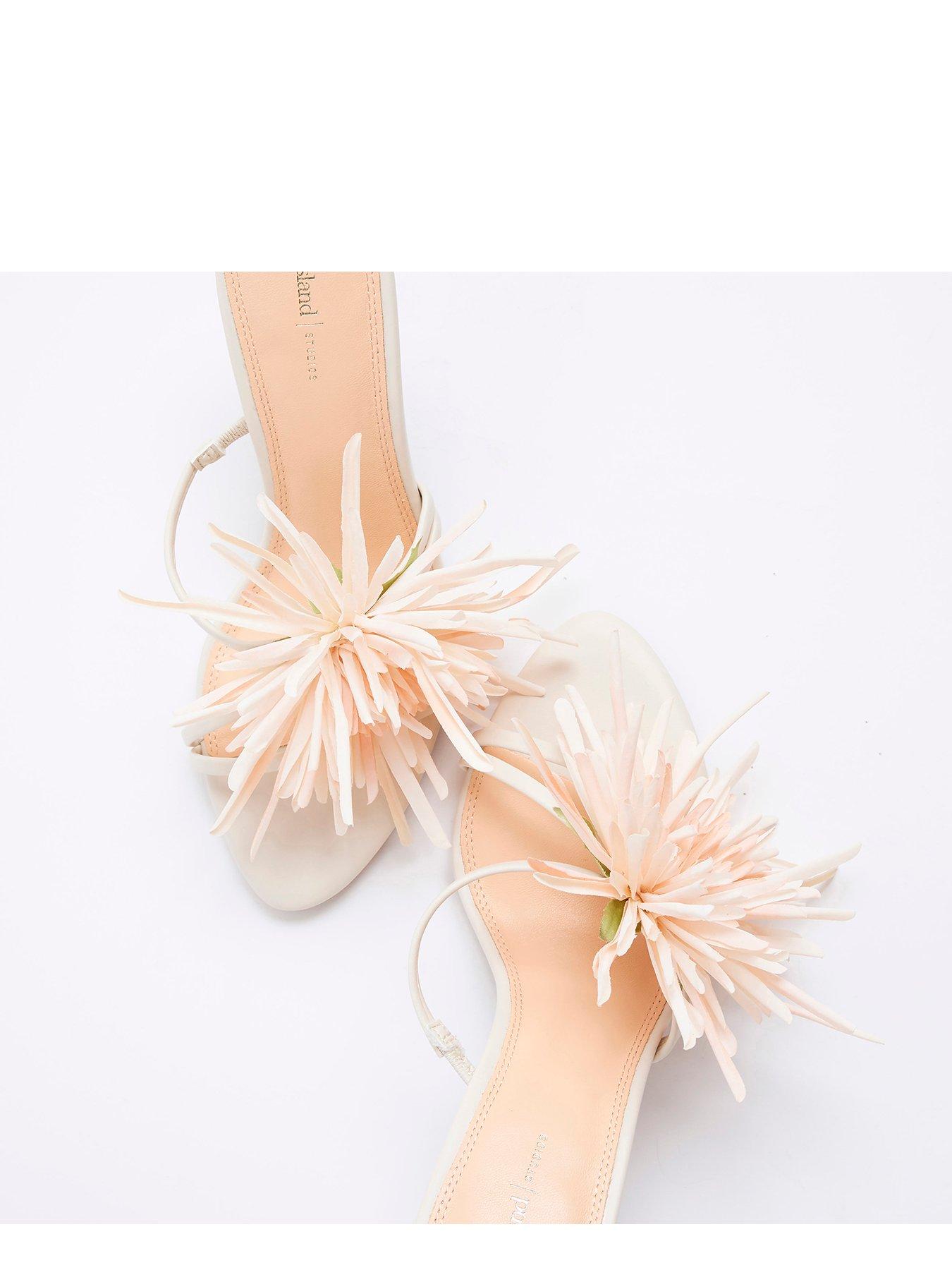 Image 5 of 5 of River Island Flower Heeled Sandals - Light Pink