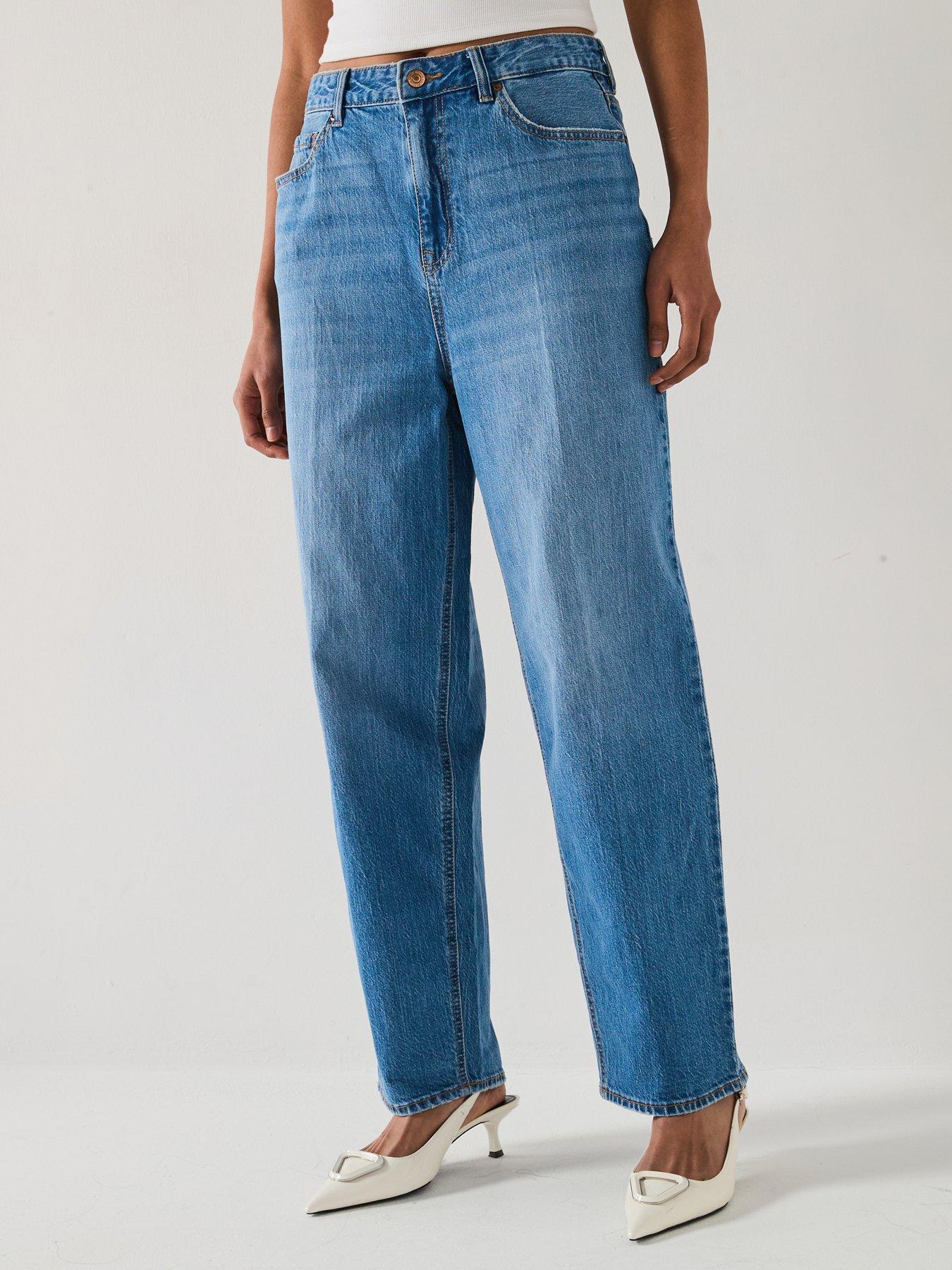 Image 1 of 6 of Vero Moda High Rise Barrel Jeans - Blue