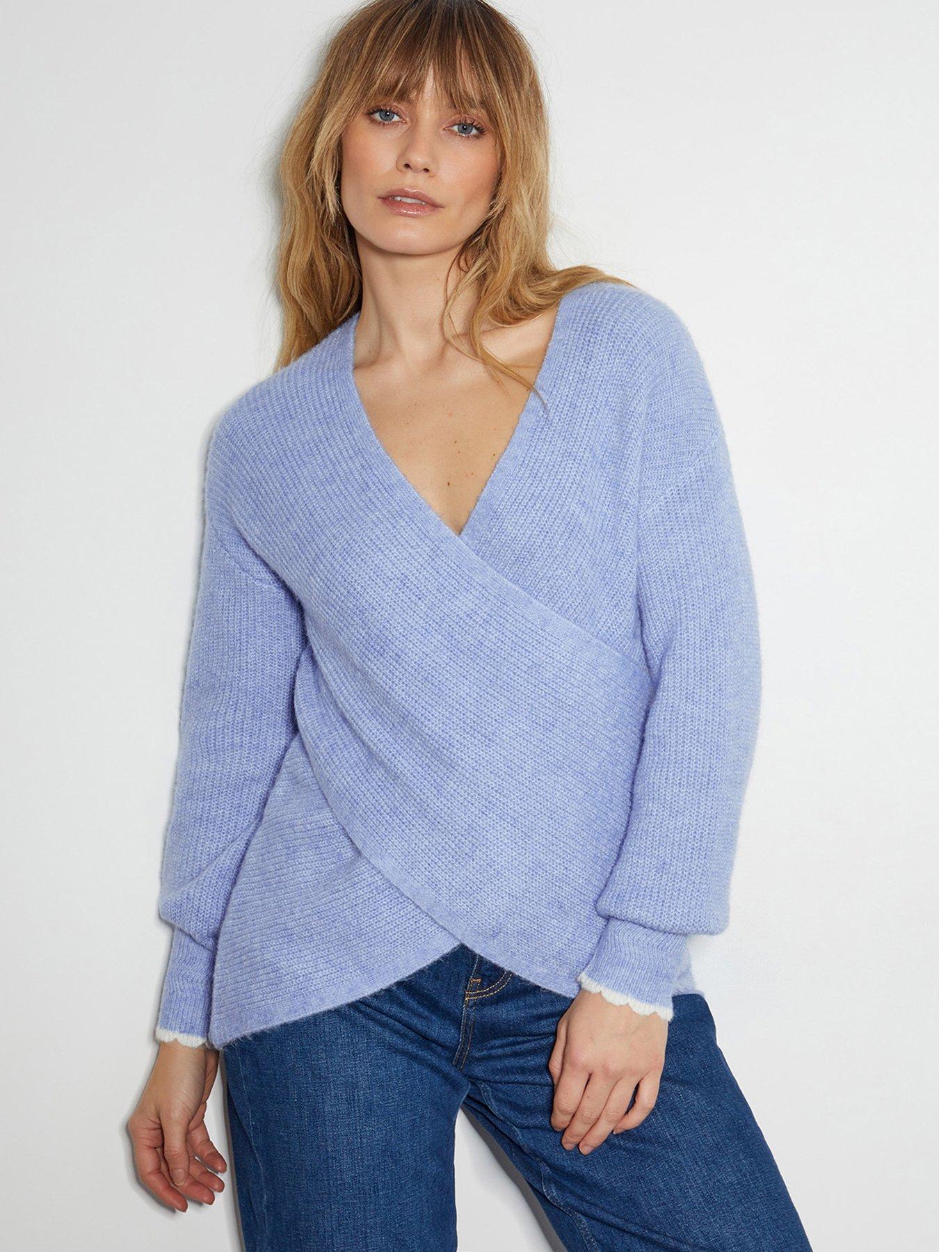 Image 1 of 5 of Monsoon Raylee Wrap Jumper - Blue