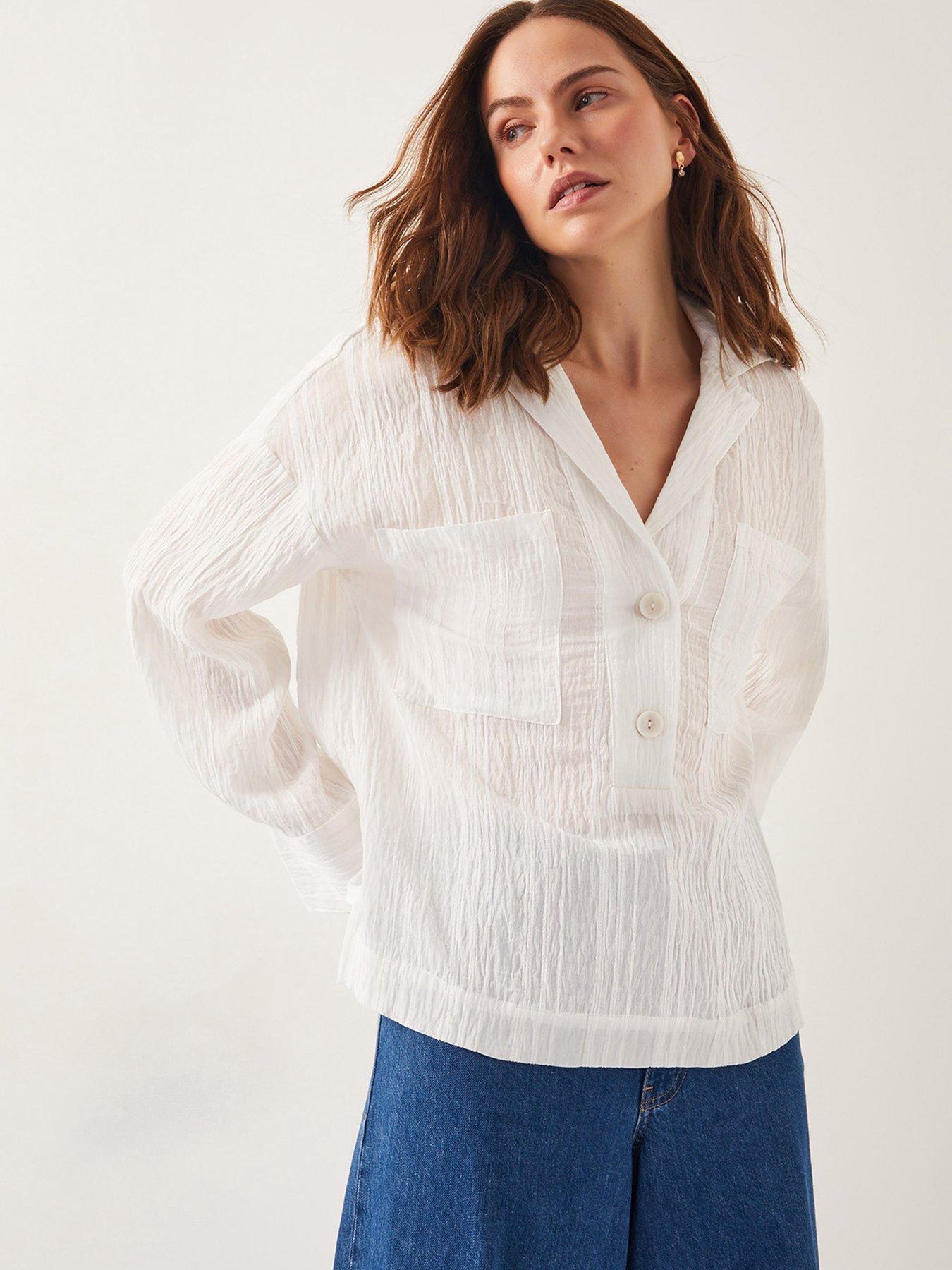 Image 1 of 5 of Monsoon Tilda Textured Shirt - White