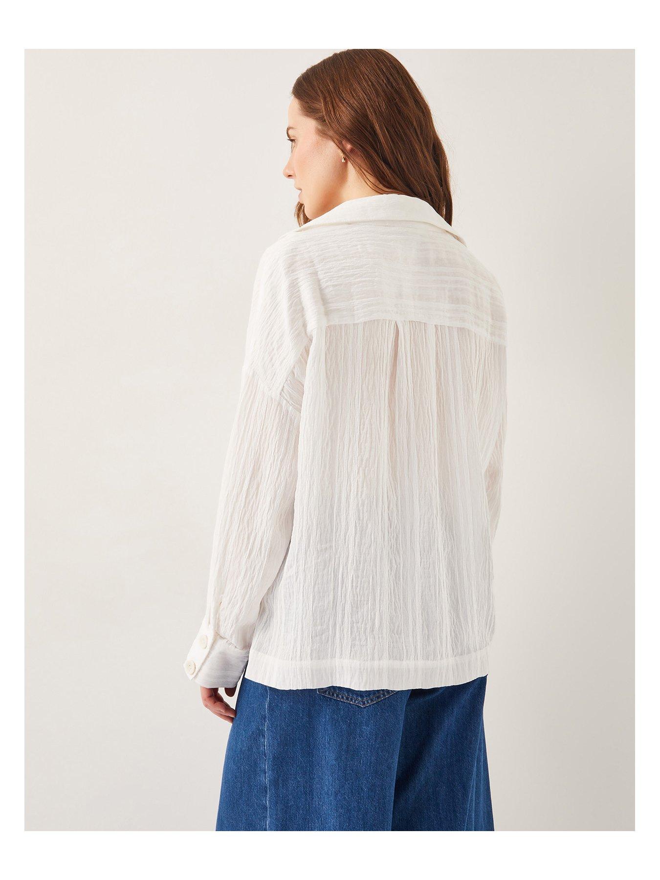 Image 2 of 5 of Monsoon Tilda Textured Shirt - White