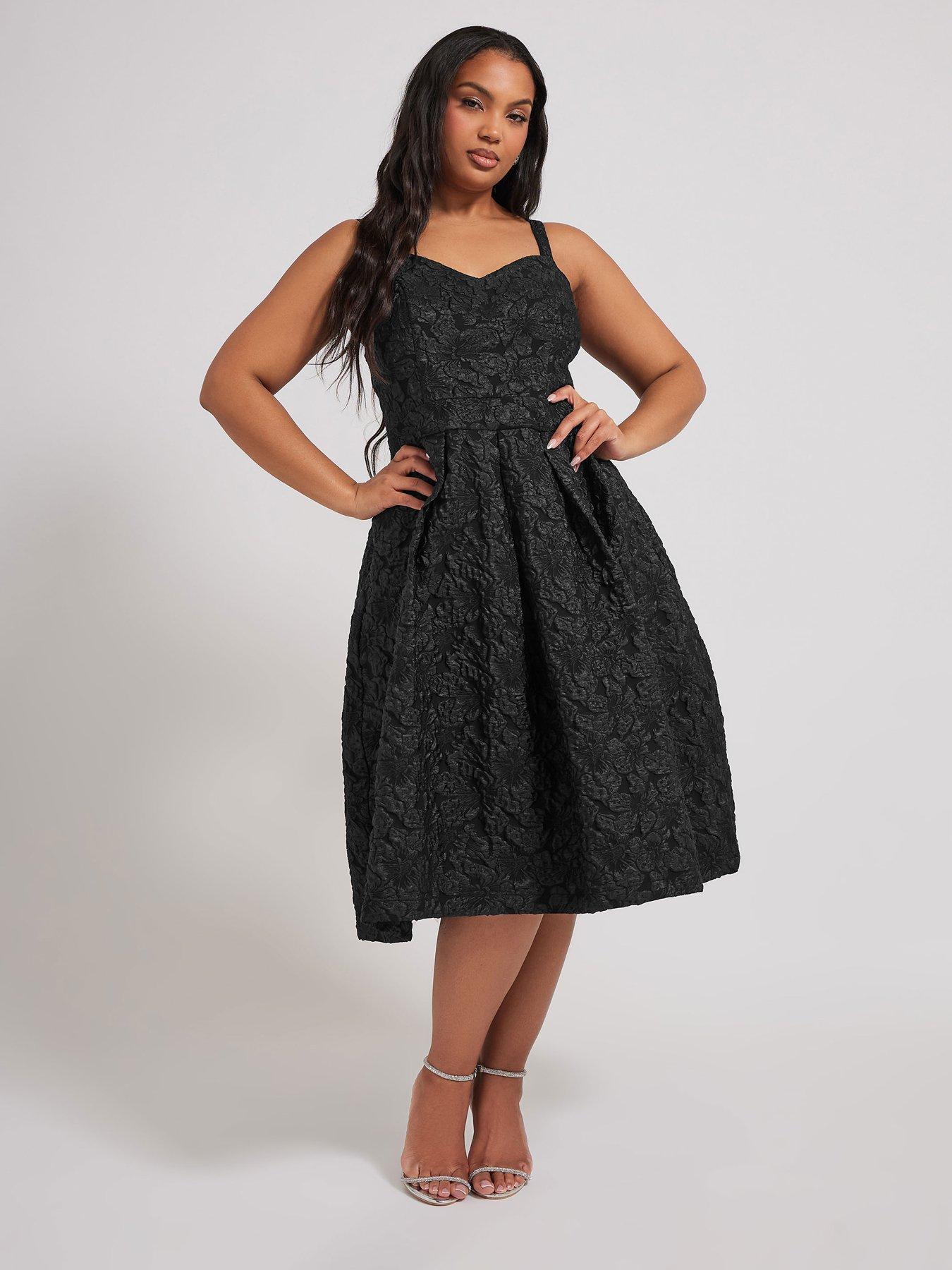 yours-sweetheart-jacquard-prom-skater-dress-black