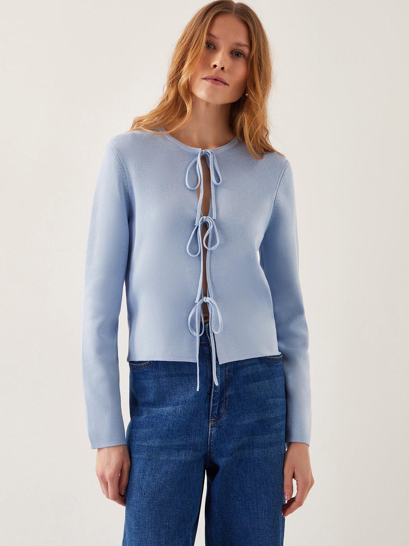 Image 1 of 4 of Monsoon Tula Tie Cardigan - Blue