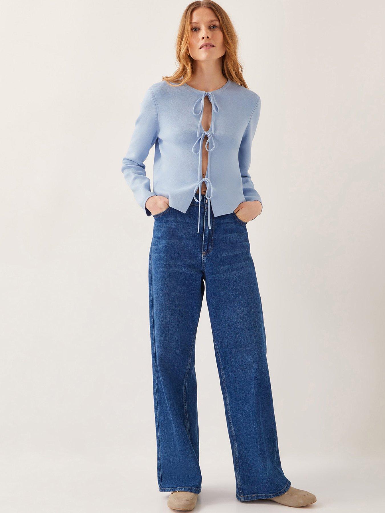 Image 3 of 4 of Monsoon Tula Tie Cardigan - Blue