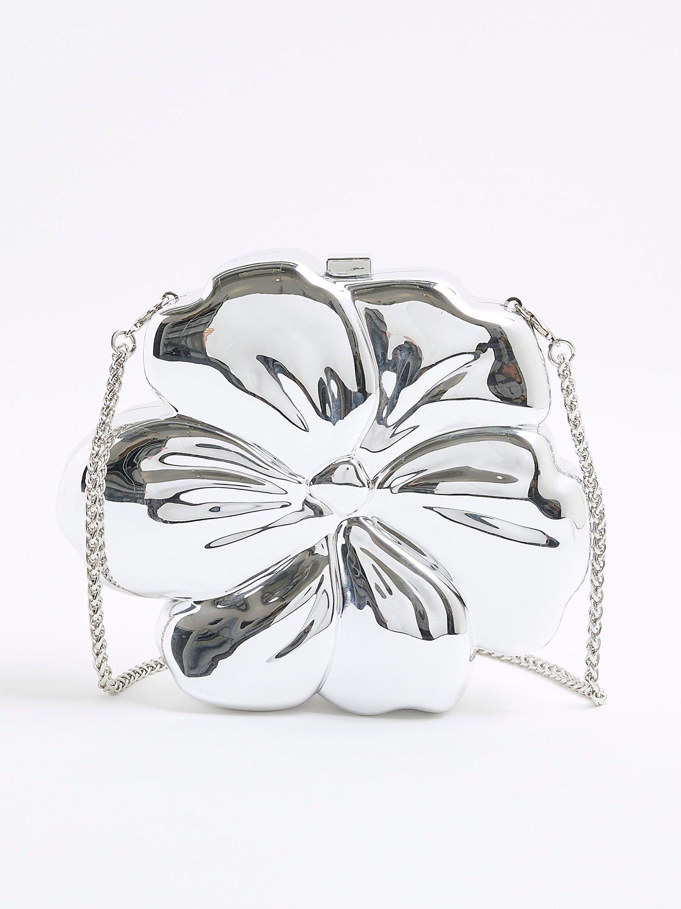 river-island-metal-flower-clutch-silverfront