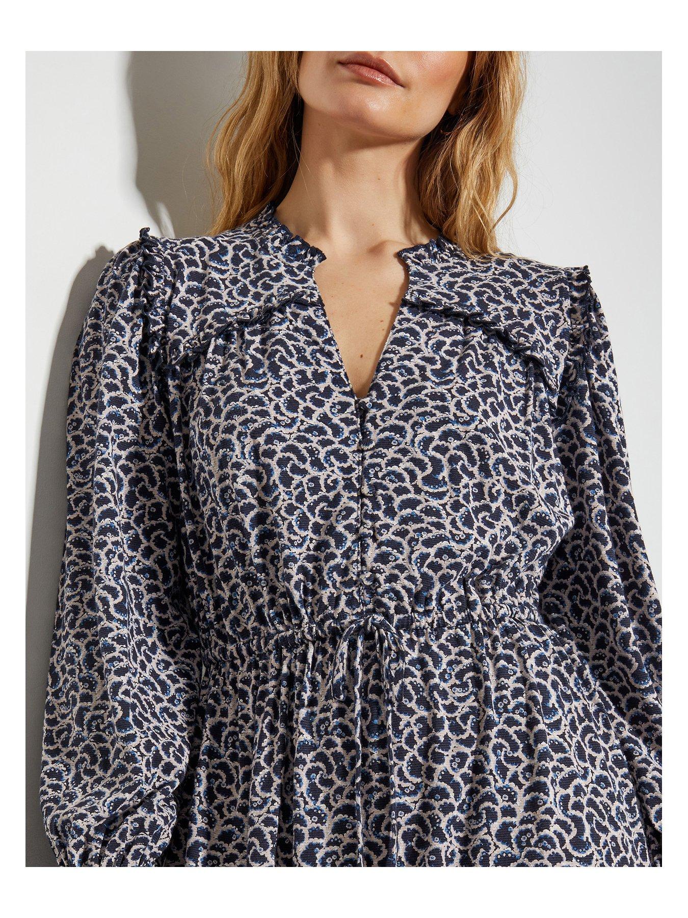 Image 4 of 5 of Monsoon Print Jersey Dress - Black