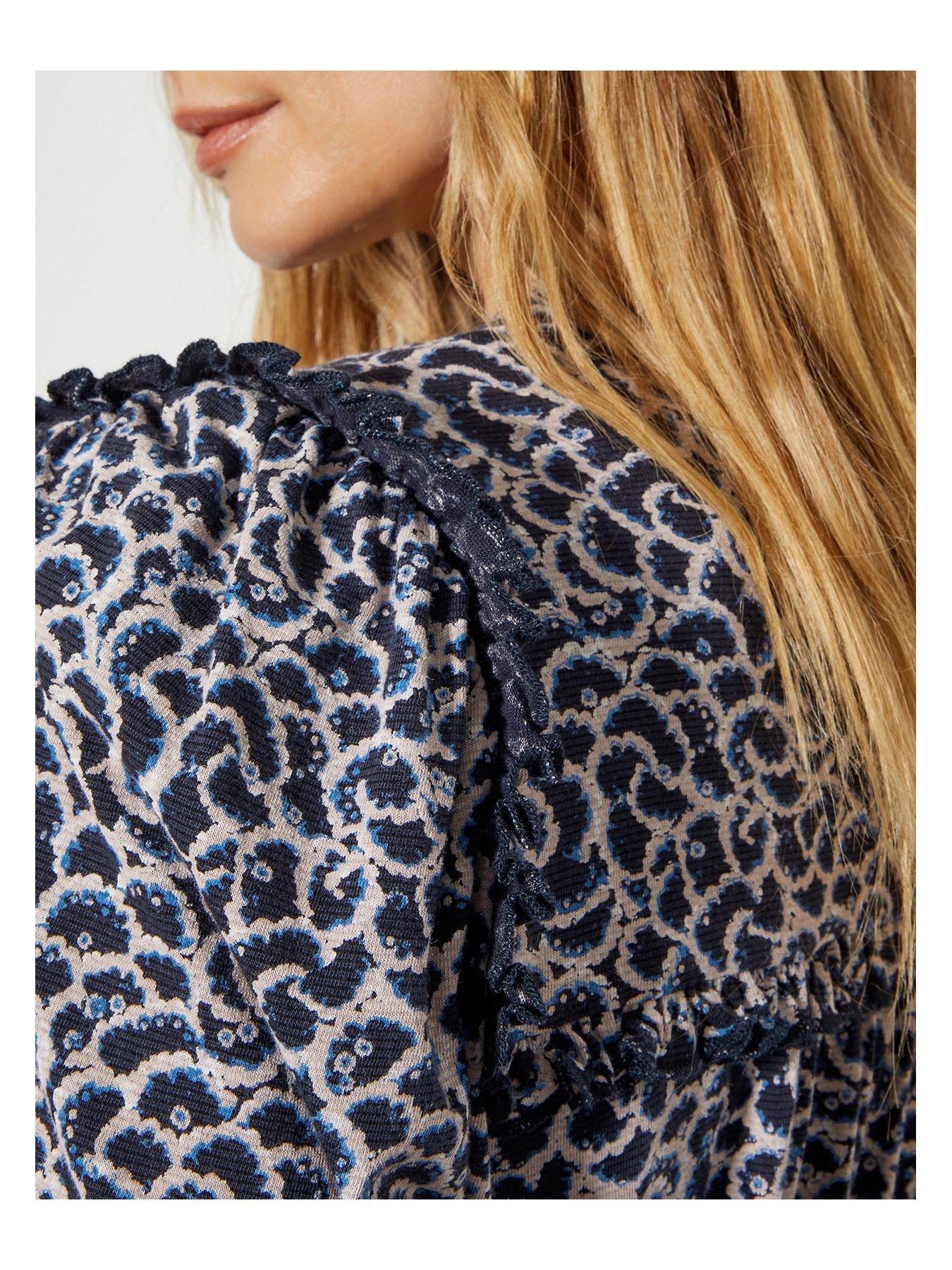 Image 5 of 5 of Monsoon Print Jersey Dress - Black