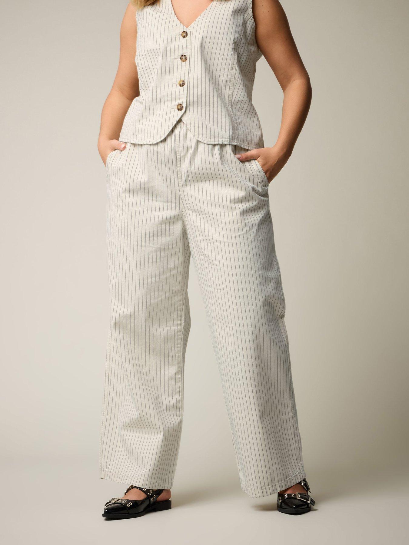 Image of Yours Striped Pull On Wide Leg Jean