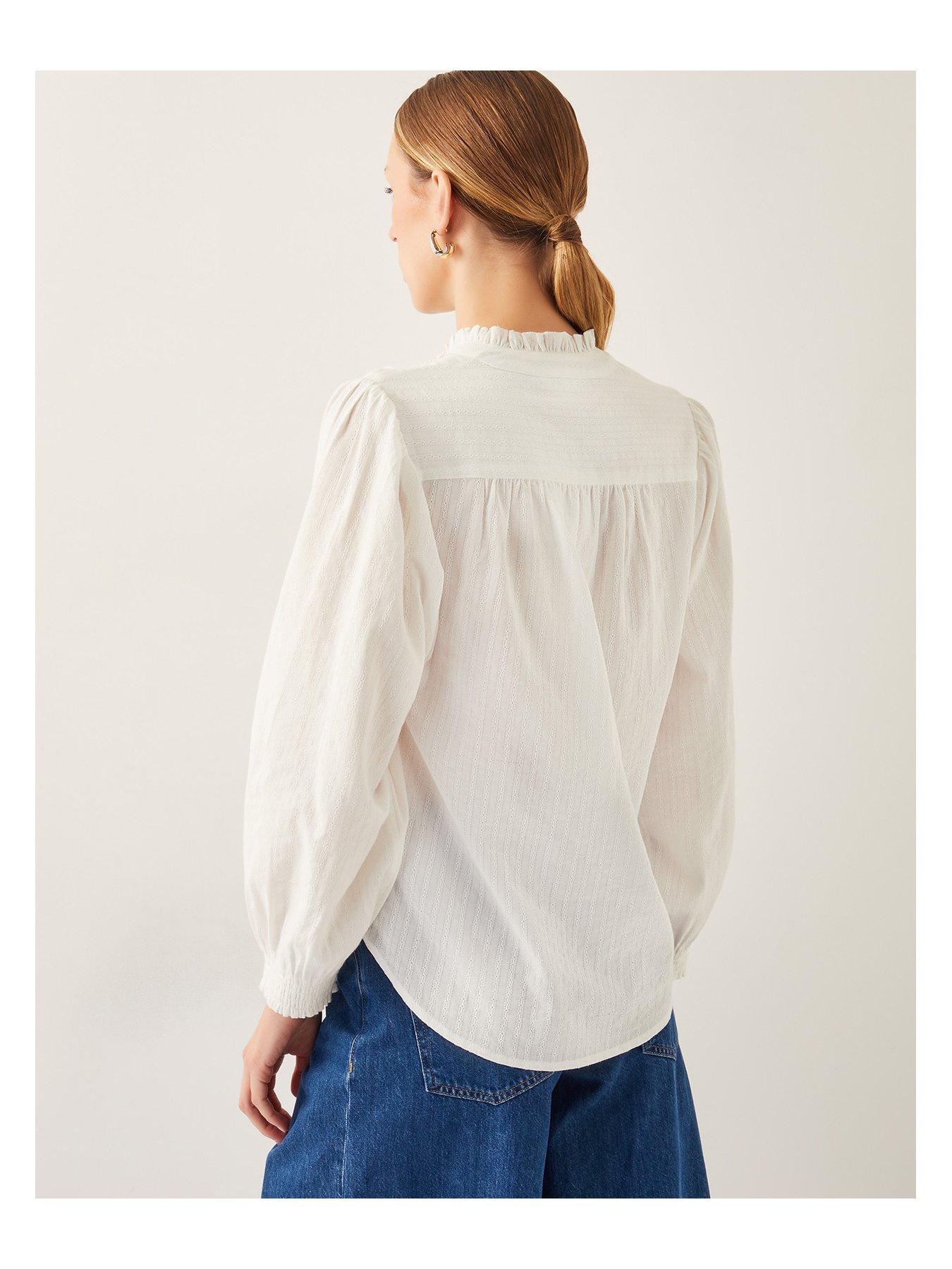 Image 2 of 5 of Monsoon Chiara Frill Blouse &nbsp;- Cream