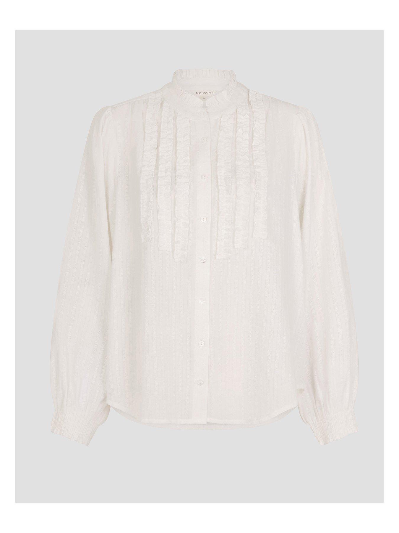 Image 3 of 5 of Monsoon Chiara Frill Blouse &nbsp;- Cream