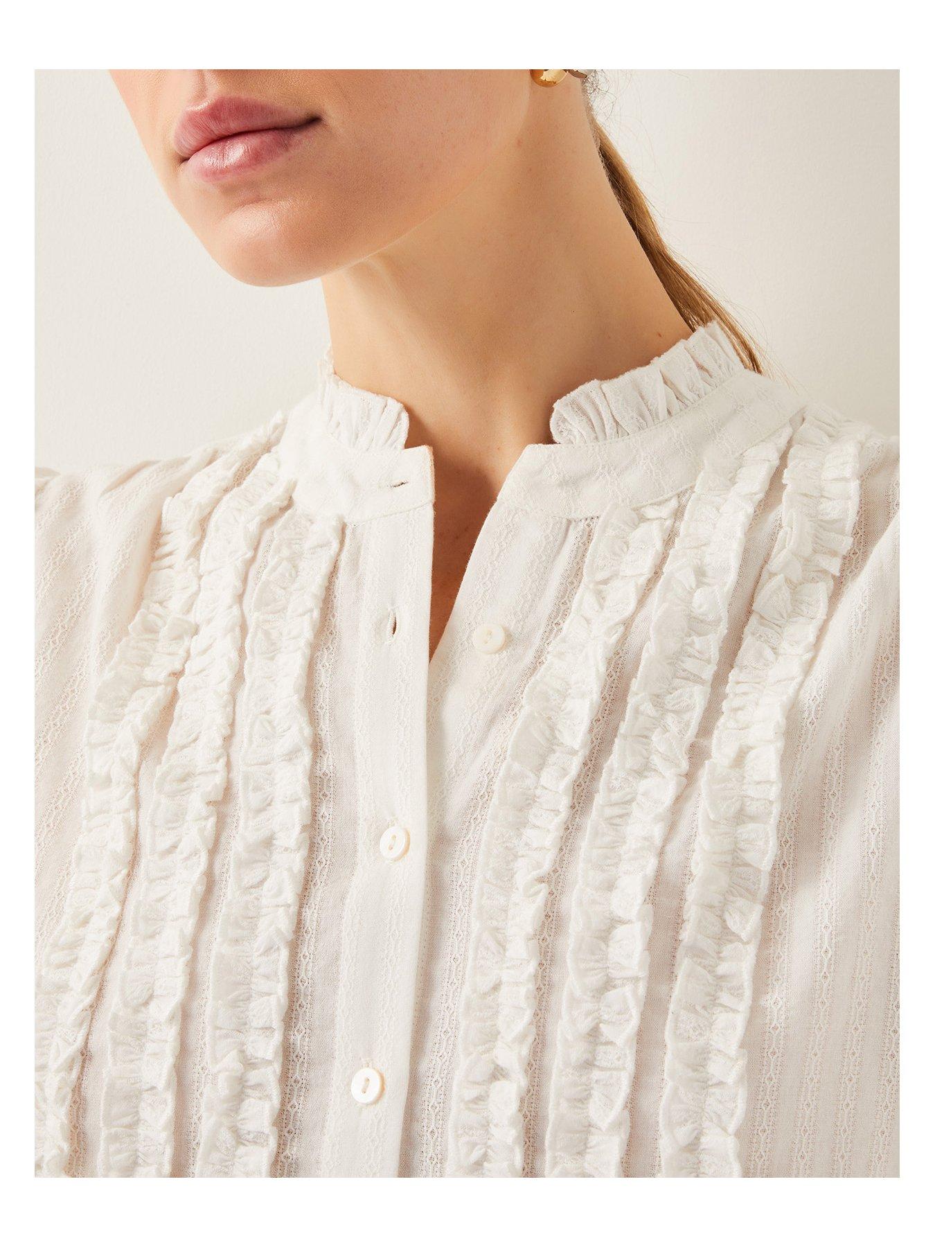 Image 5 of 5 of Monsoon Chiara Frill Blouse &nbsp;- Cream