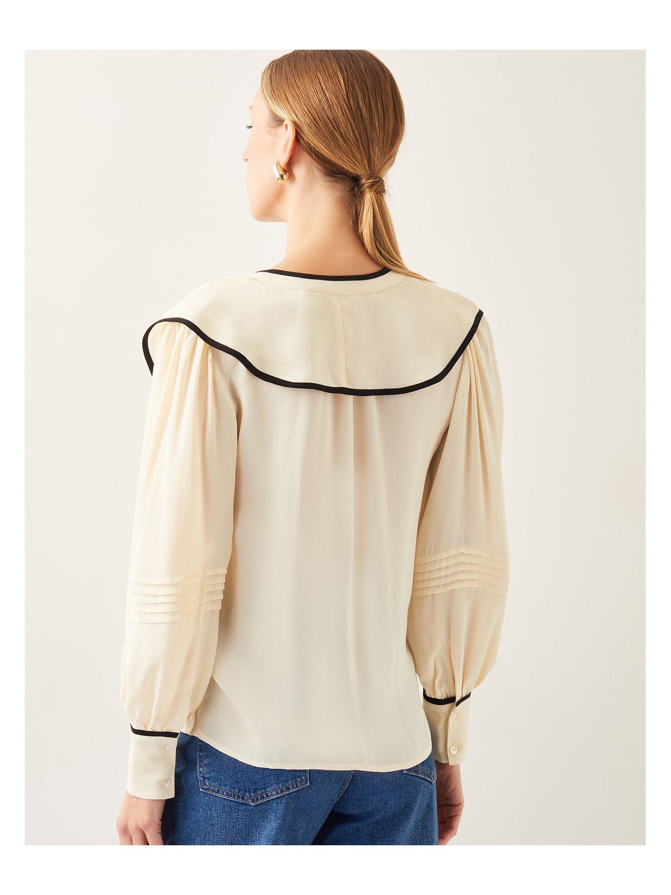 Image 2 of 5 of Monsoon Lennox Ruffle Blouse - Cream
