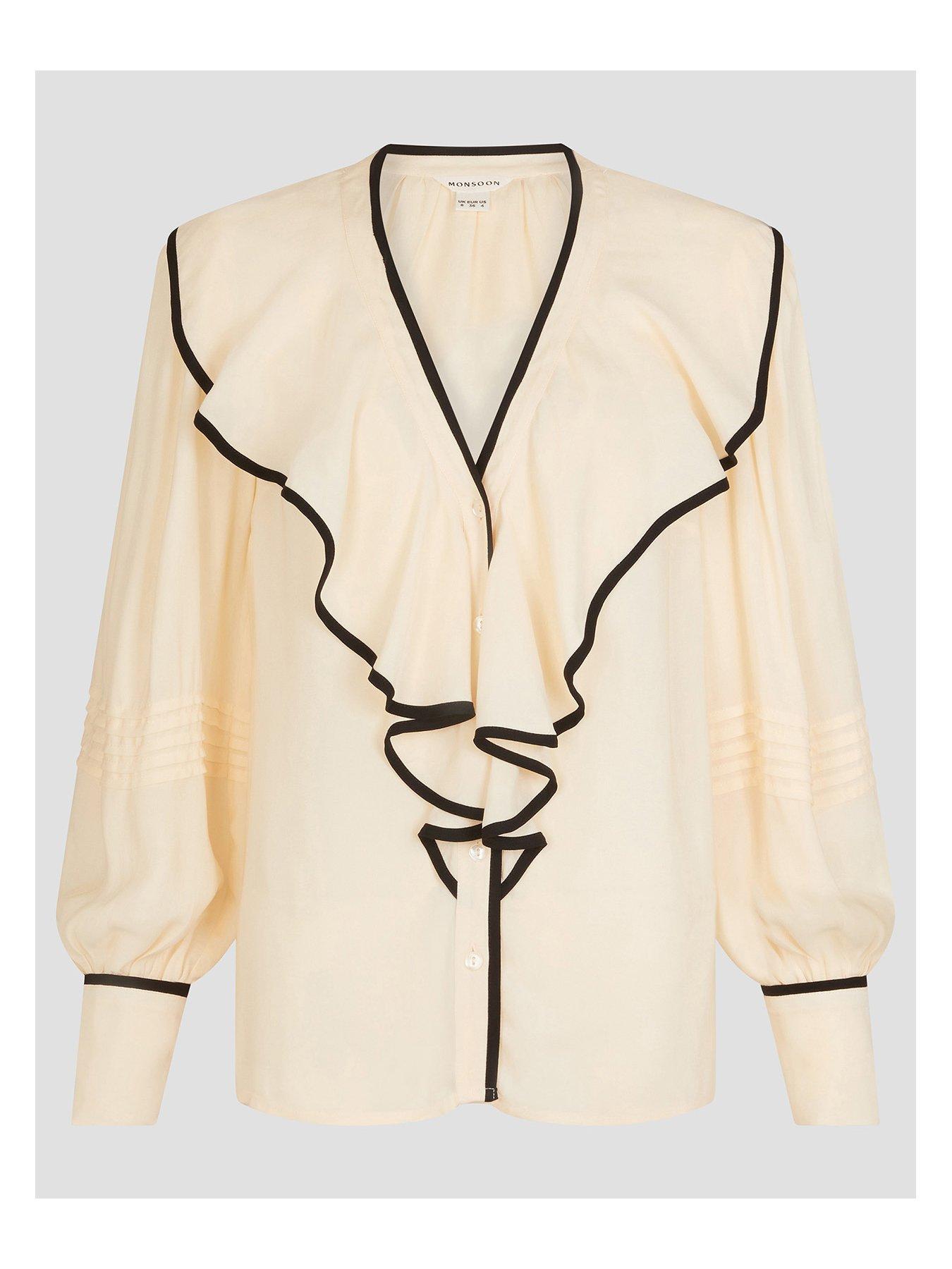 Image 3 of 5 of Monsoon Lennox Ruffle Blouse - Cream
