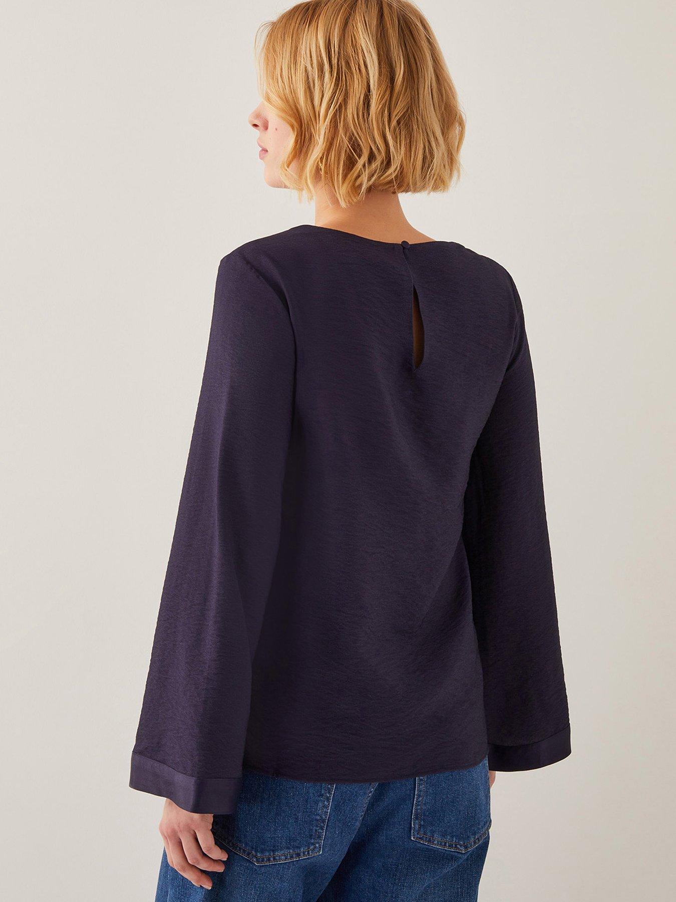 Image 2 of 4 of Monsoon Fearne Flower Top - Navy