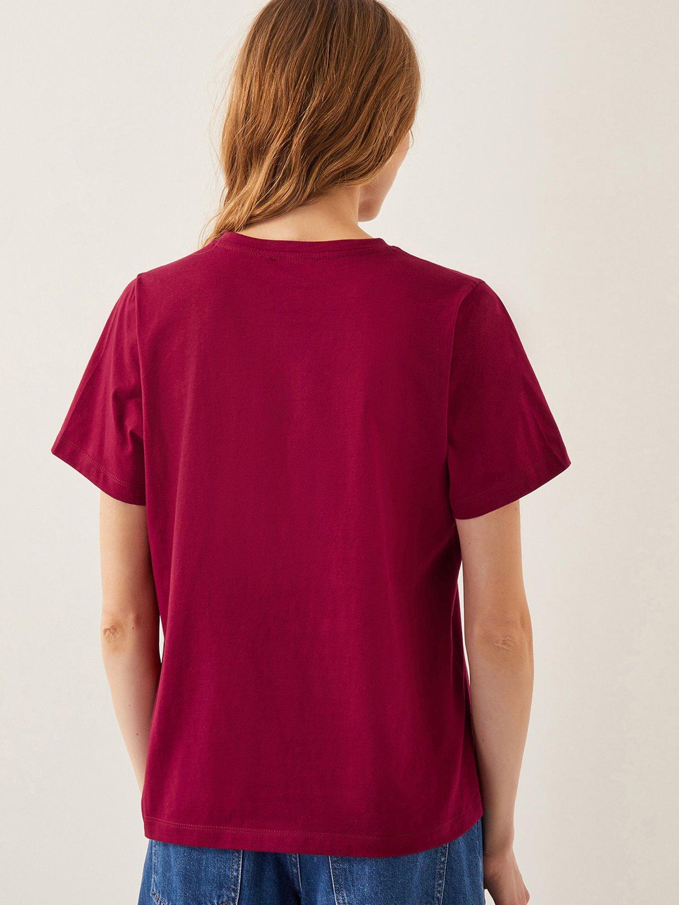 Image 2 of 4 of Monsoon Sloan Slogan T-Shirt - Red