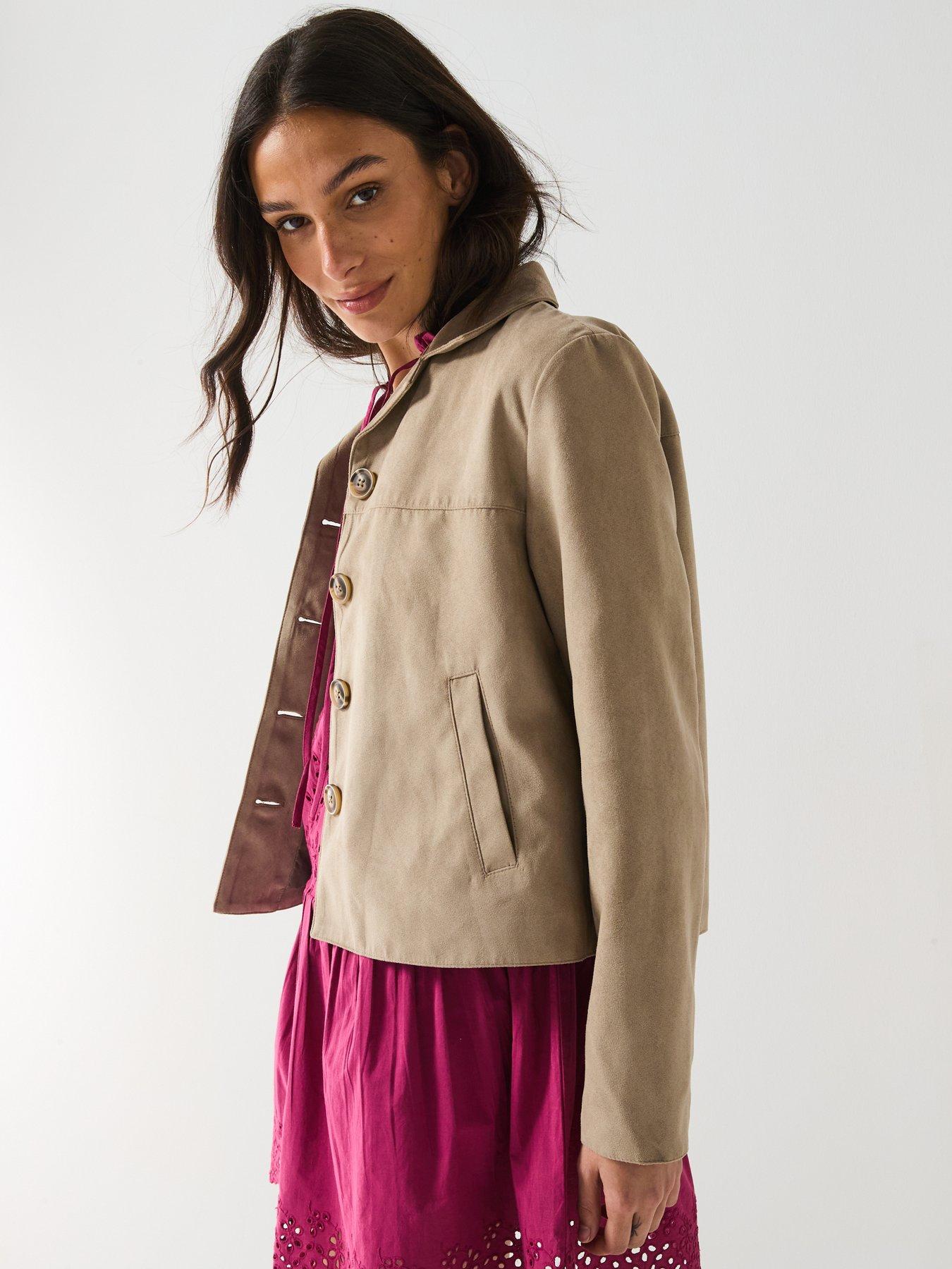 Image 5 of 5 of JDY Faux Suede Jacket - Beige