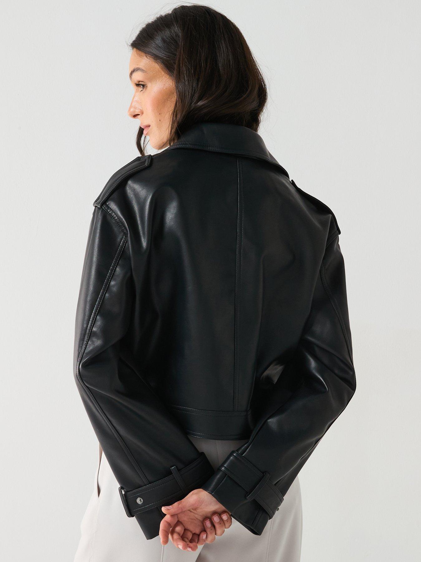 Image 2 of 6 of JDY Faux Leather Jacket - Black
