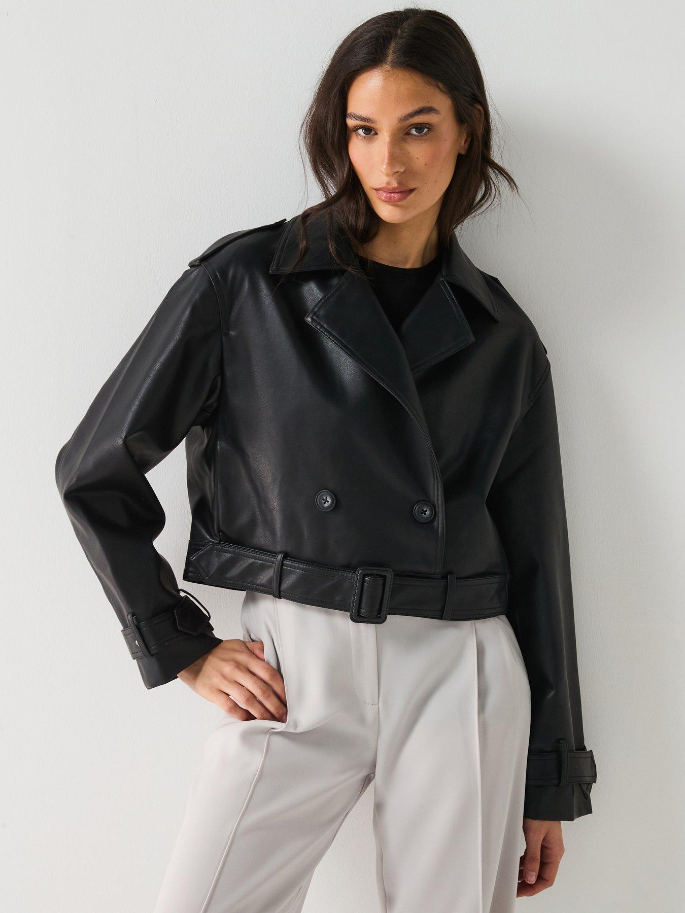 Image 3 of 6 of JDY Faux Leather Jacket - Black