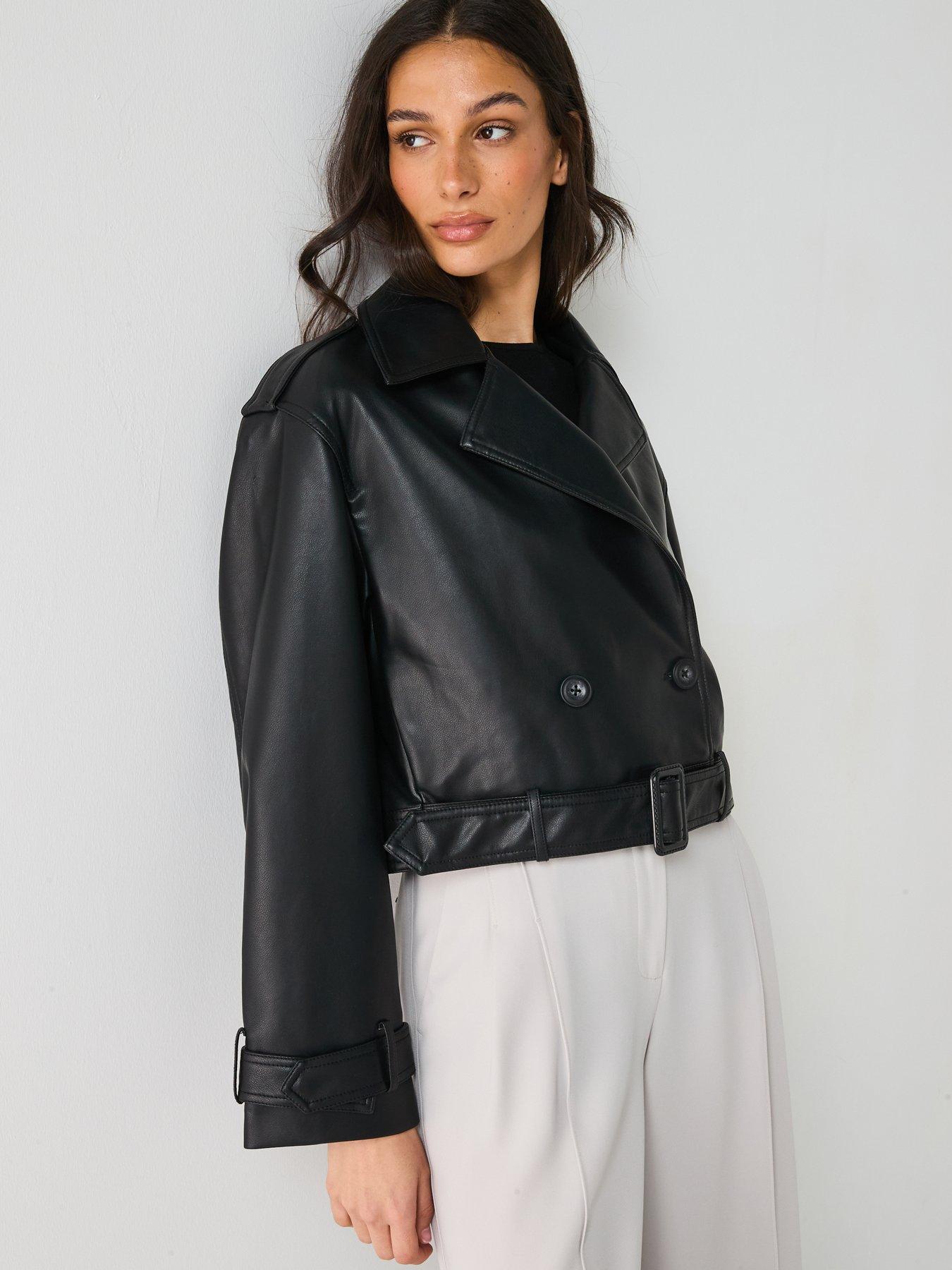 Image 4 of 6 of JDY Faux Leather Jacket - Black