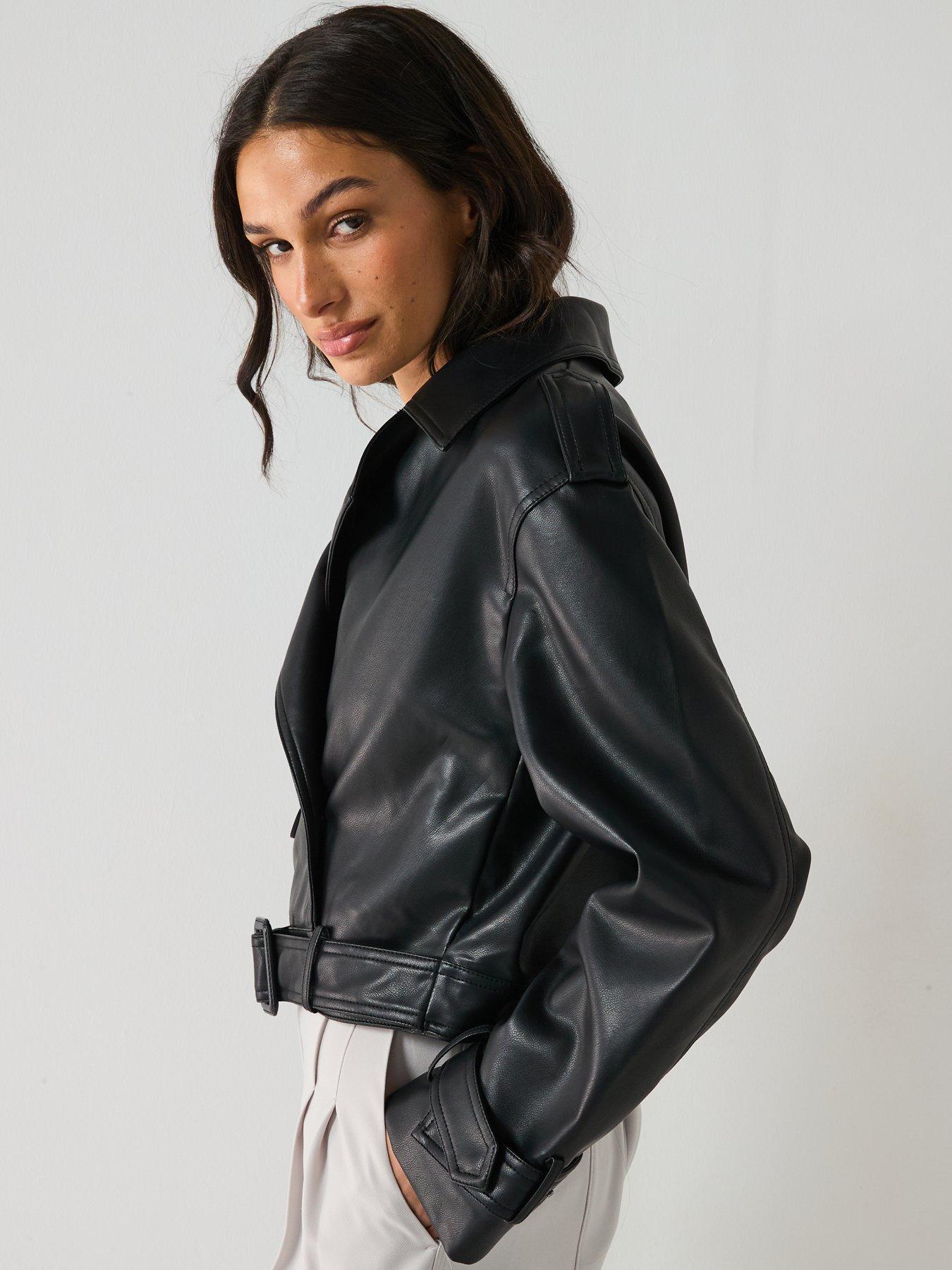Image 5 of 6 of JDY Faux Leather Jacket - Black