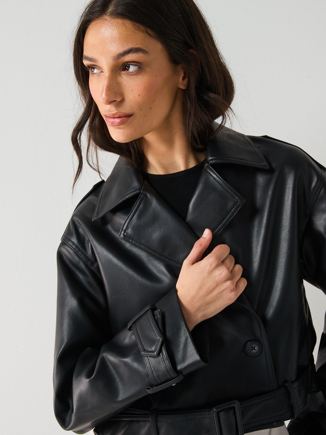 Image 6 of 6 of JDY Faux Leather Jacket - Black