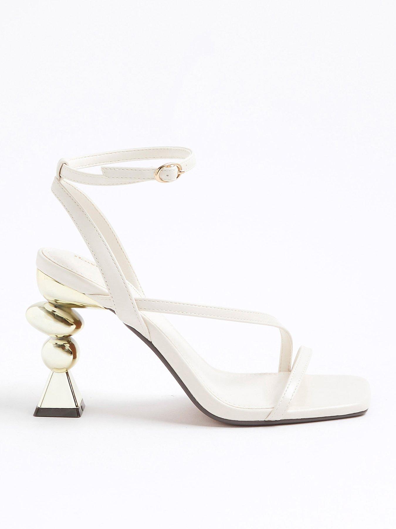 Image 1 of 5 of River Island Feature Heel Sandal - Cream