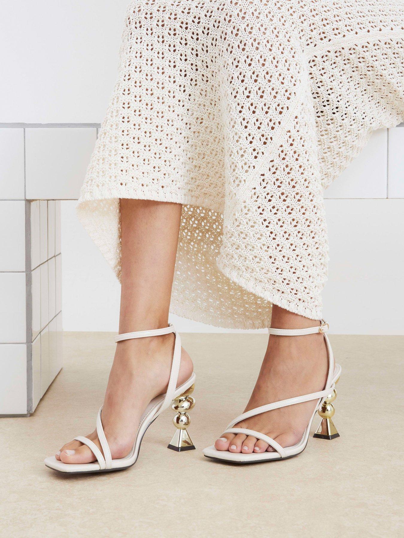 Image 2 of 5 of River Island Feature Heel Sandal - Cream