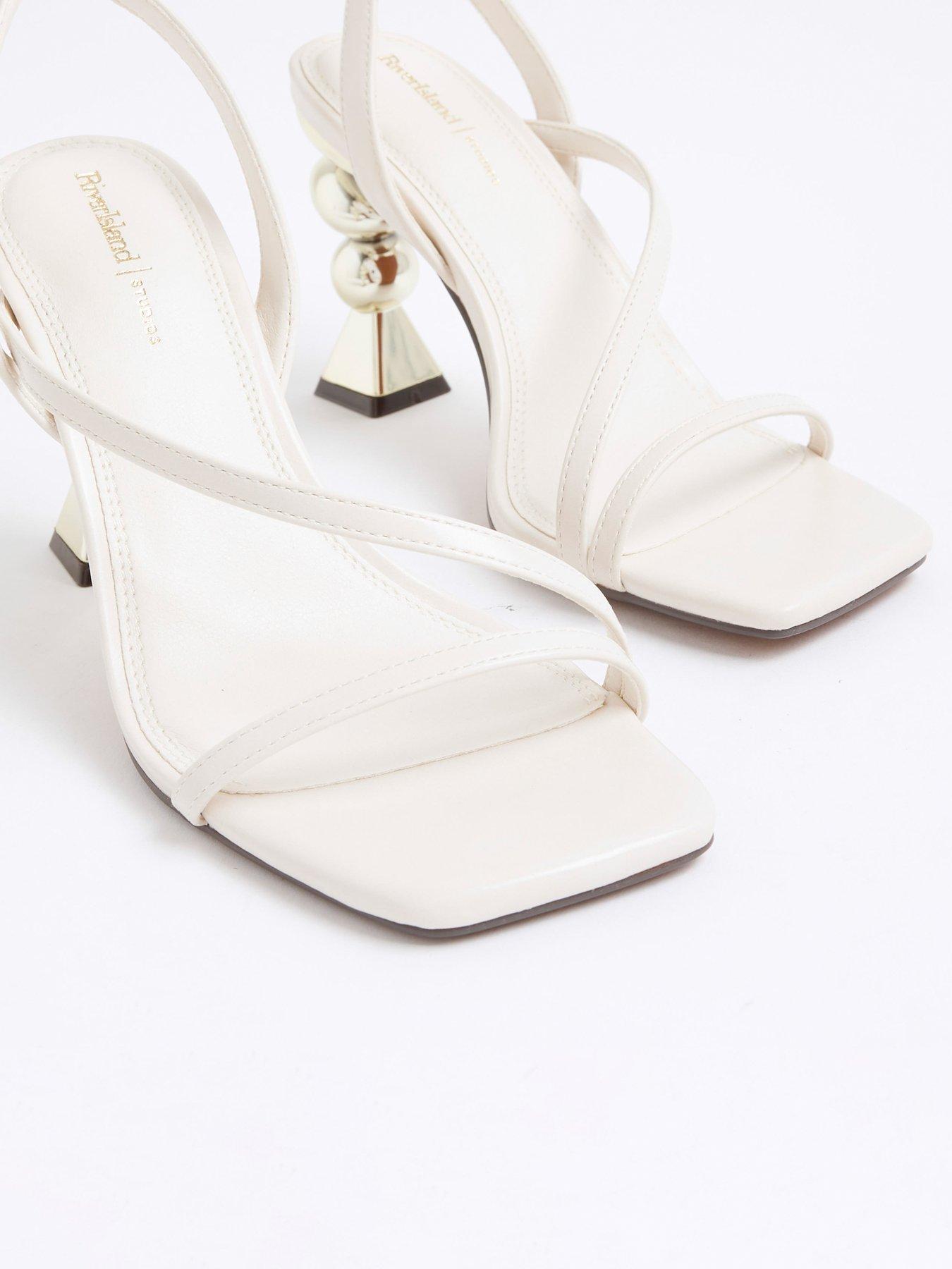 Image 5 of 5 of River Island Feature Heel Sandal - Cream