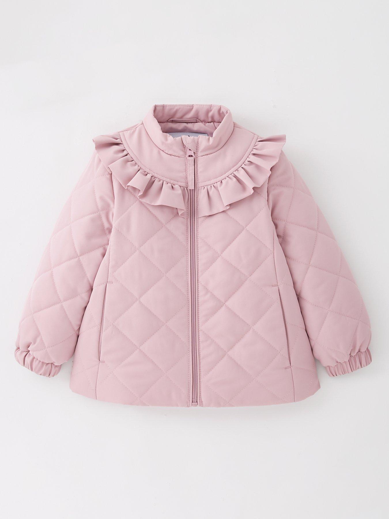 v-by-very-girls-quilted-frill-shower-resistant-coat-pinkfront