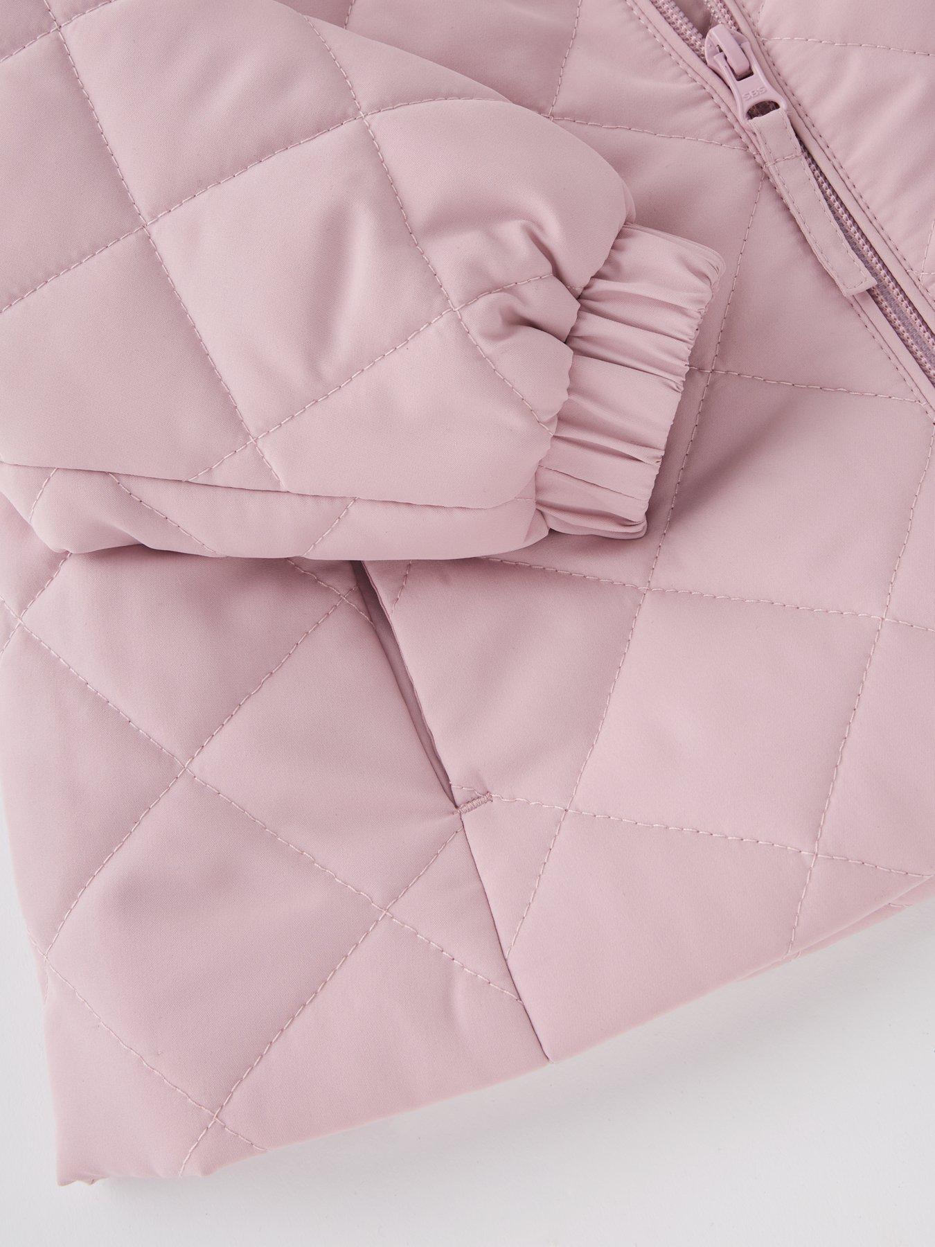 v-by-very-girls-quilted-frill-shower-resistant-coat-pinkdetail