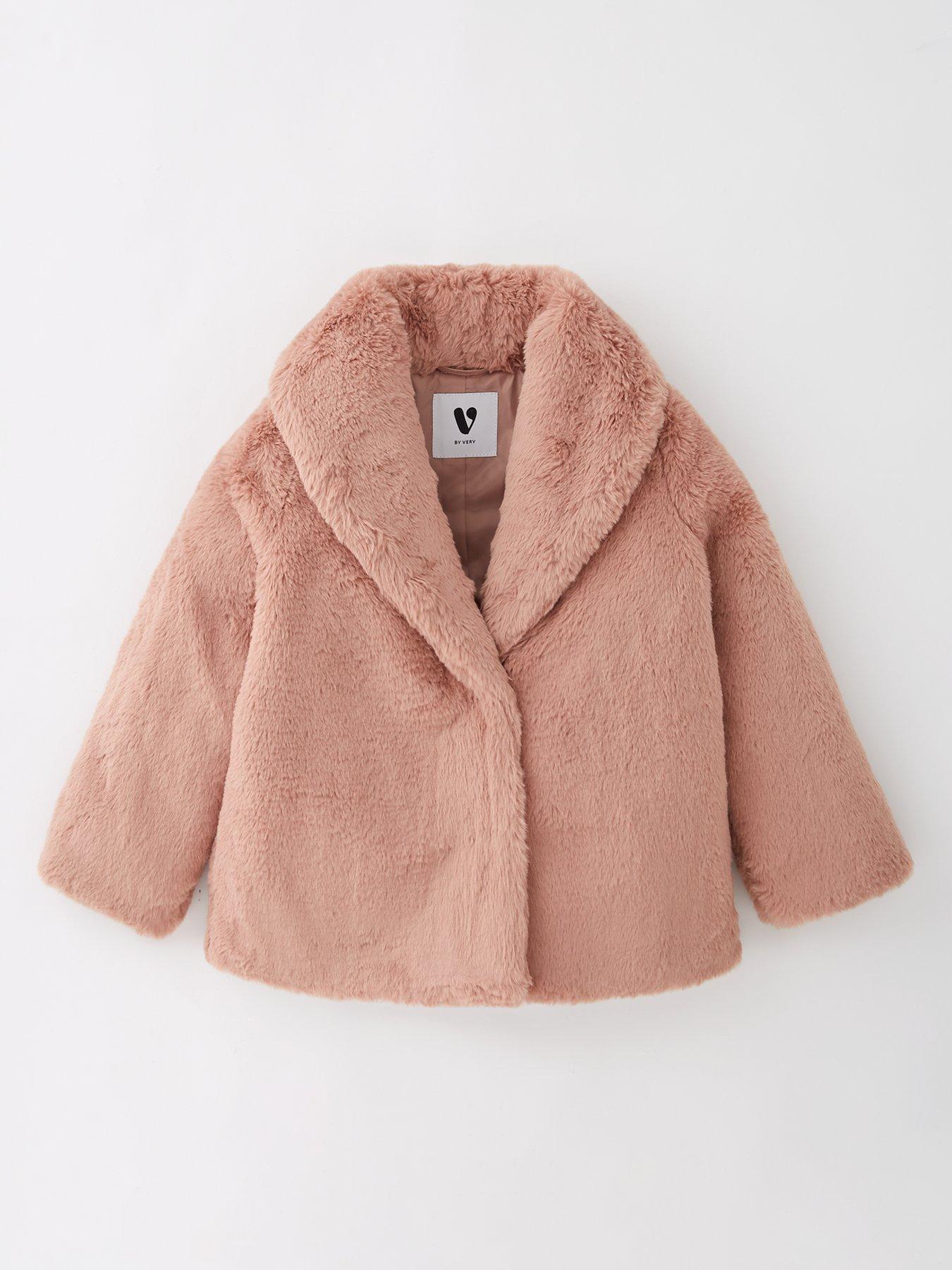 V by Very Girls Teddy Coat - Pink