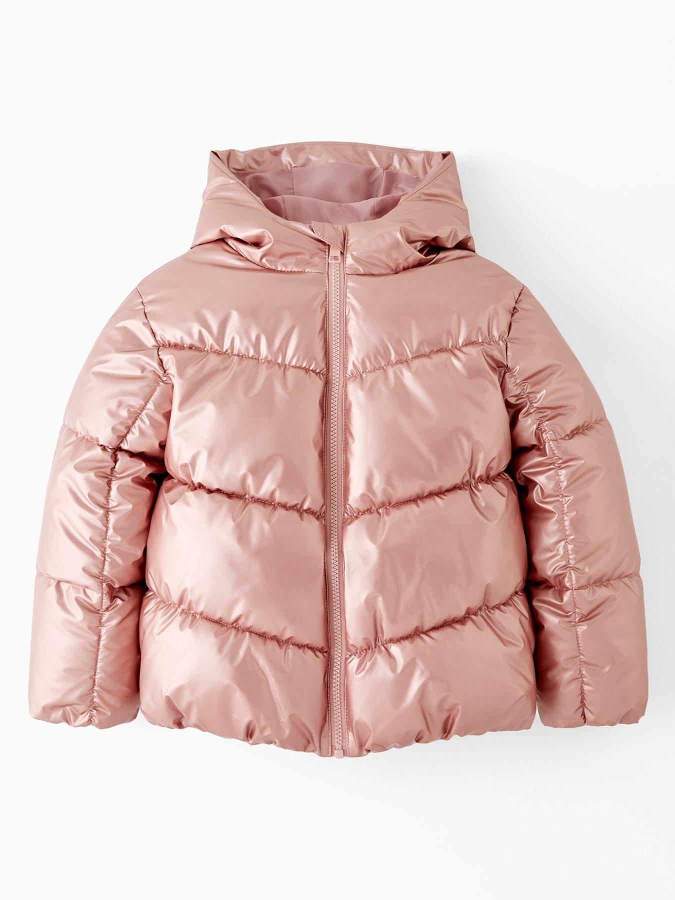 V by Very Girls Metallic Padded Heavy Weight Coat - Pink