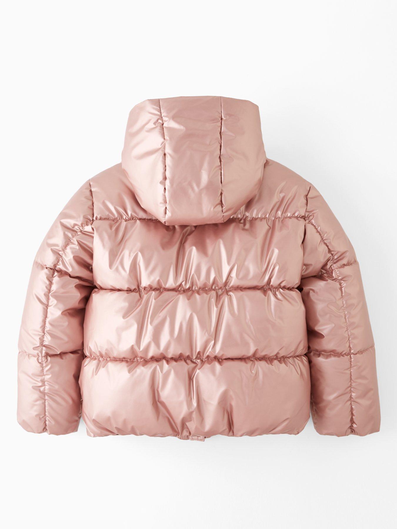 Image 2 of 5 of V by Very Girls Metallic Padded Heavy Weight Coat - Pink