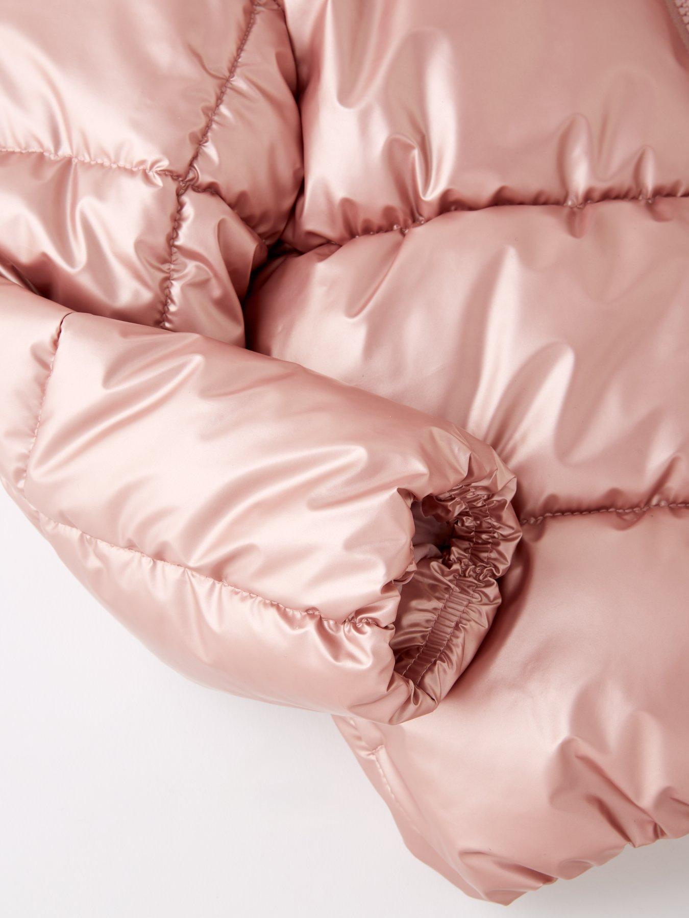 Image 4 of 5 of V by Very Girls Metallic Padded Heavy Weight Coat - Pink